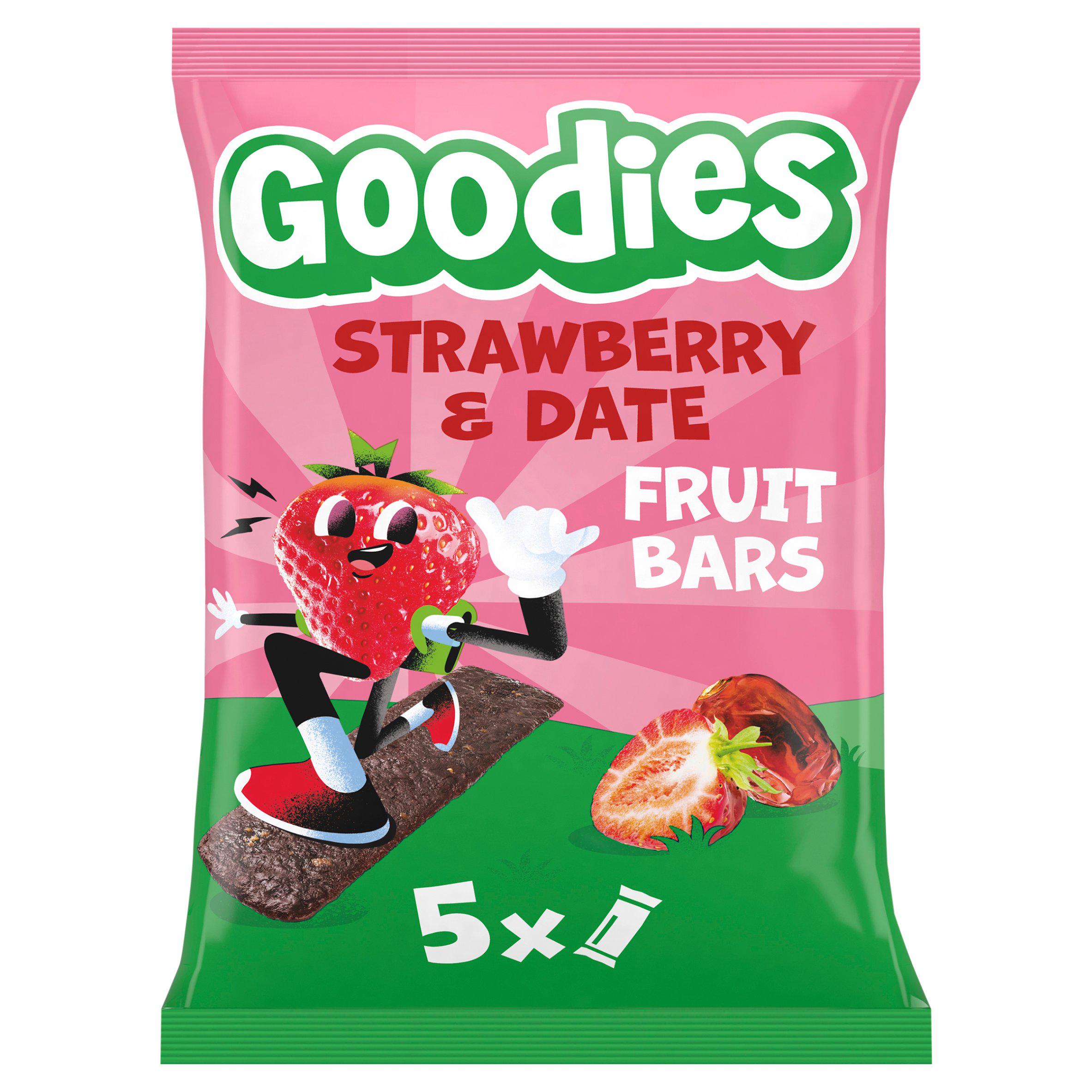 Goodies 5 x 20g Strawberry & Date Multipack Kids Snack Fruit Bars