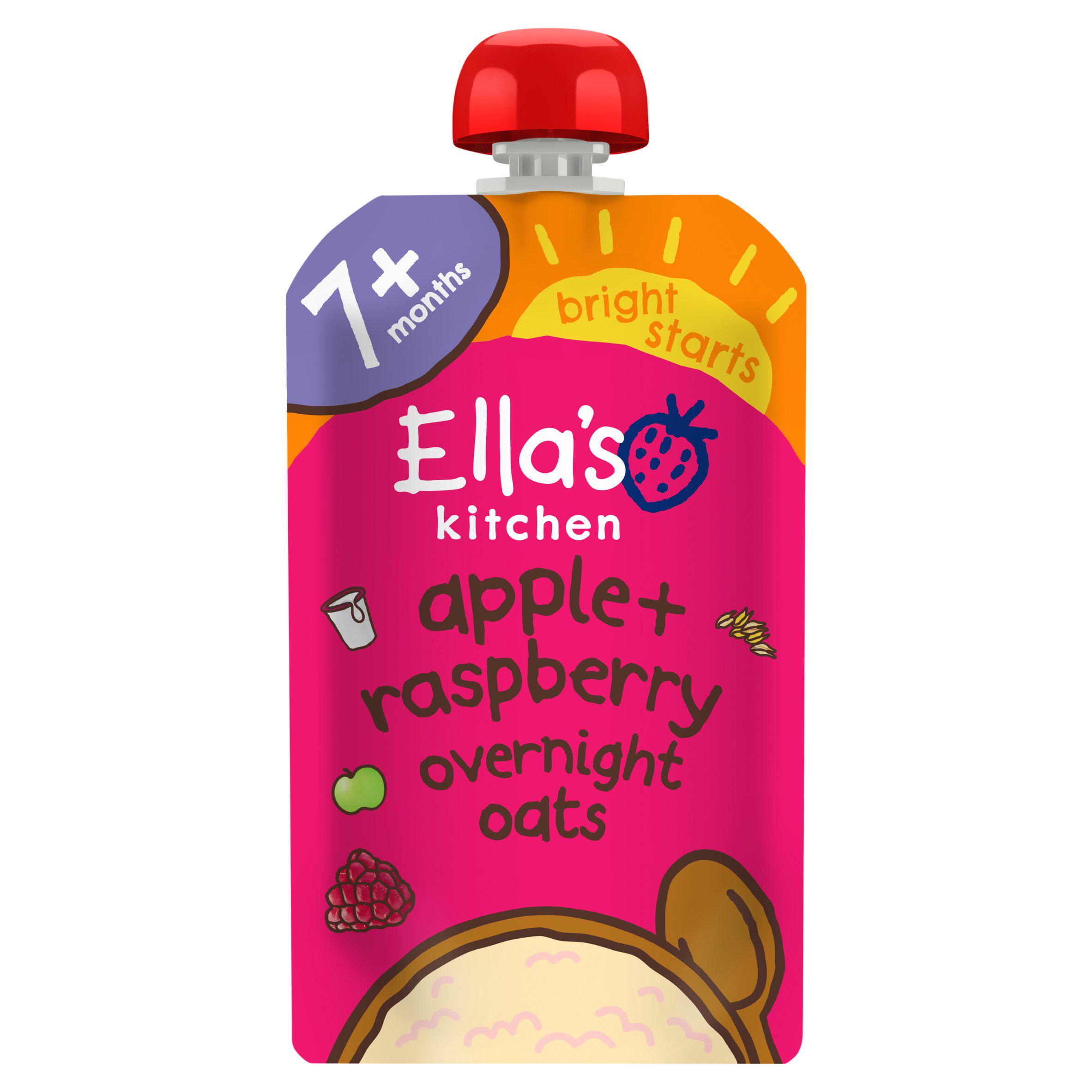 Ella's Kitchen Organic Apple + Raspberry Overnight Oats with Yogurt + Cinnamon 7 months + 100g