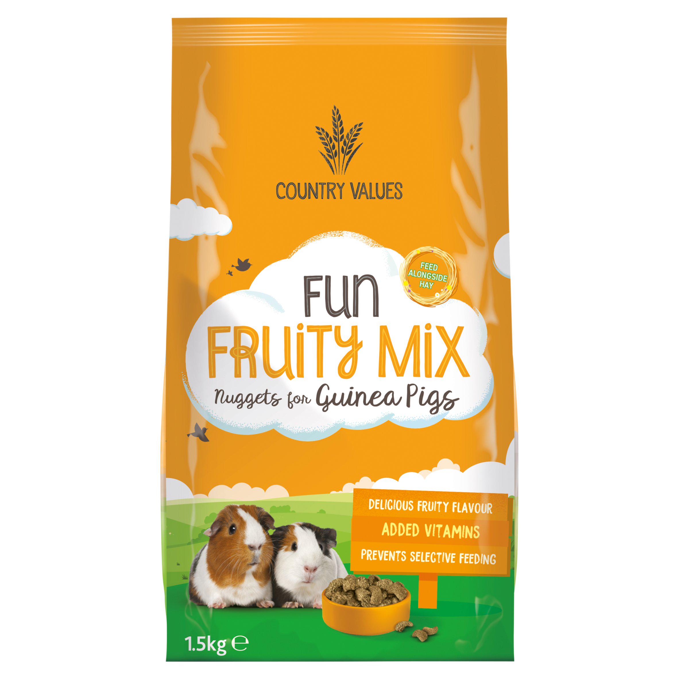 Country Values 1500g Fun Fruity Mix Guinea Pig Nuggets