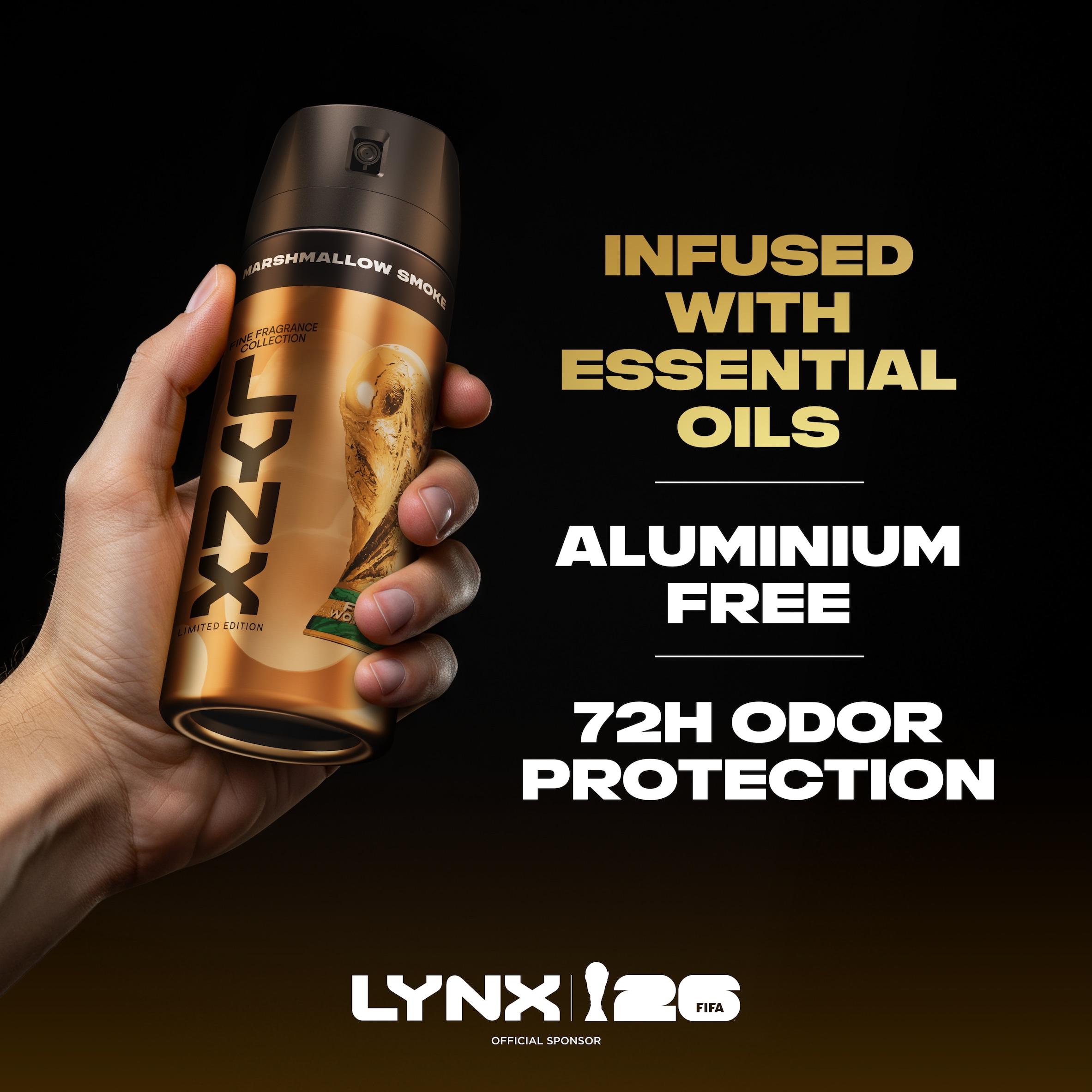 Lynx 200ml FIFA Fine Fragrance Collection Marshmallow Smoke Premium Body Spray, Limited Edition thumbnail 6