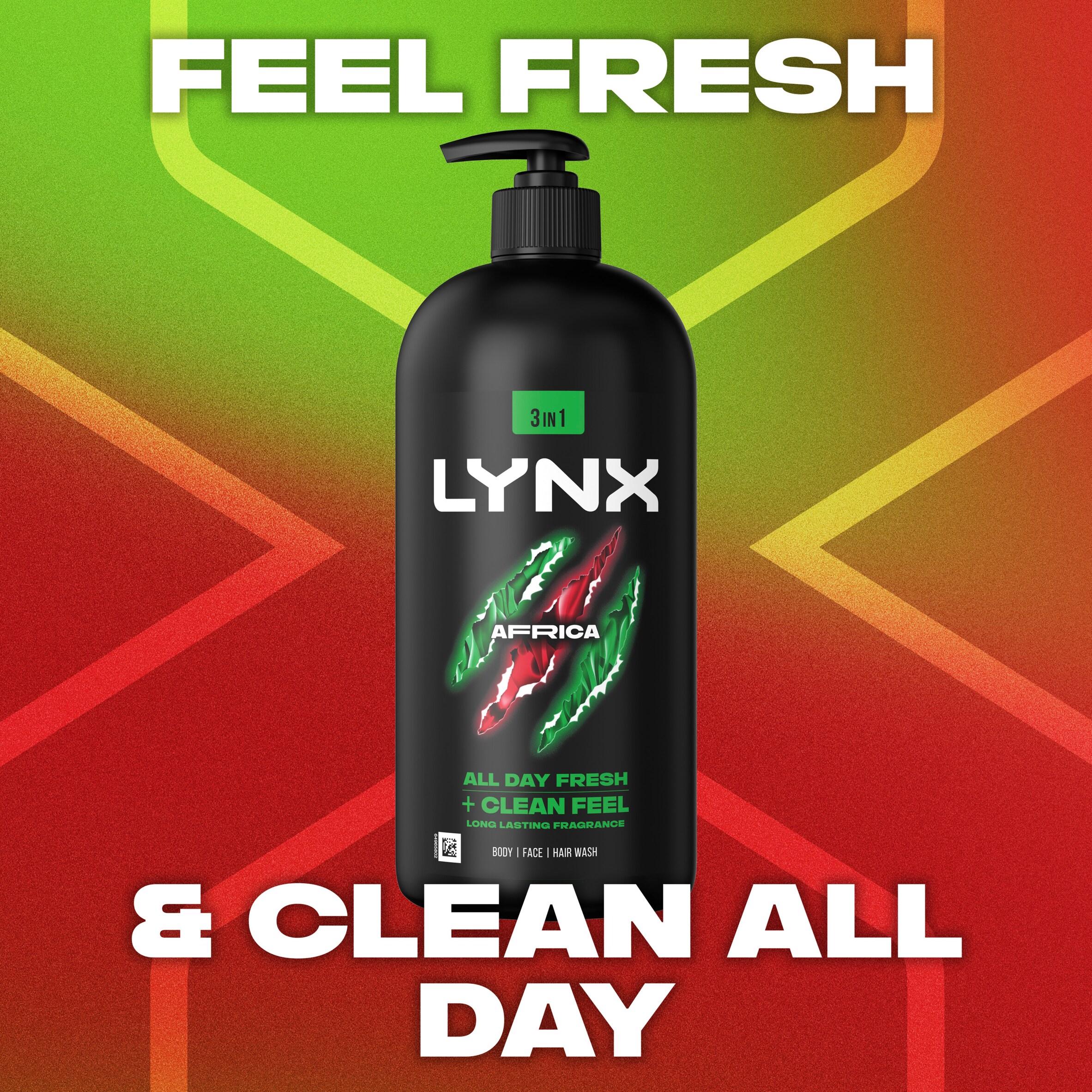 Lynx 900ml 3 in 1 Africa Body Wash thumbnail 2