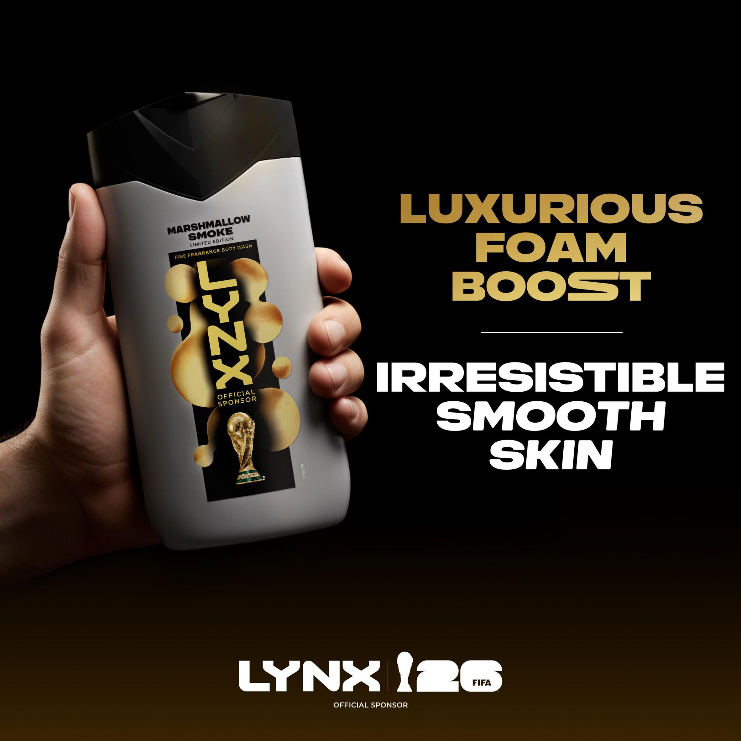 Lynx 400ml Marshmallow Smoke Premium Fine Fragrance Collection Body Wash, FIFA Limited Edition thumbnail 5