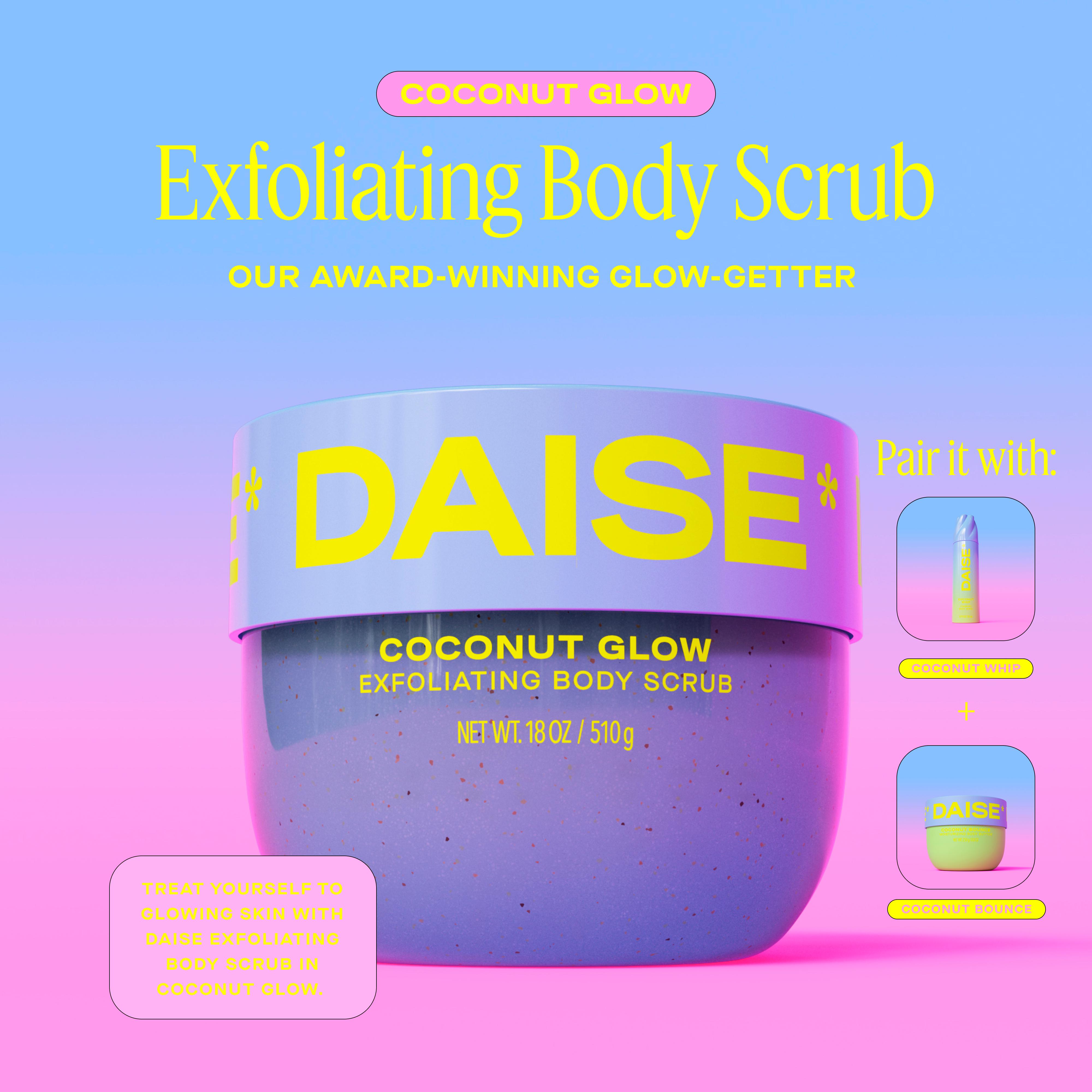 Daise 510g Coconut Glow Exfoliating Body Scrub thumbnail 6