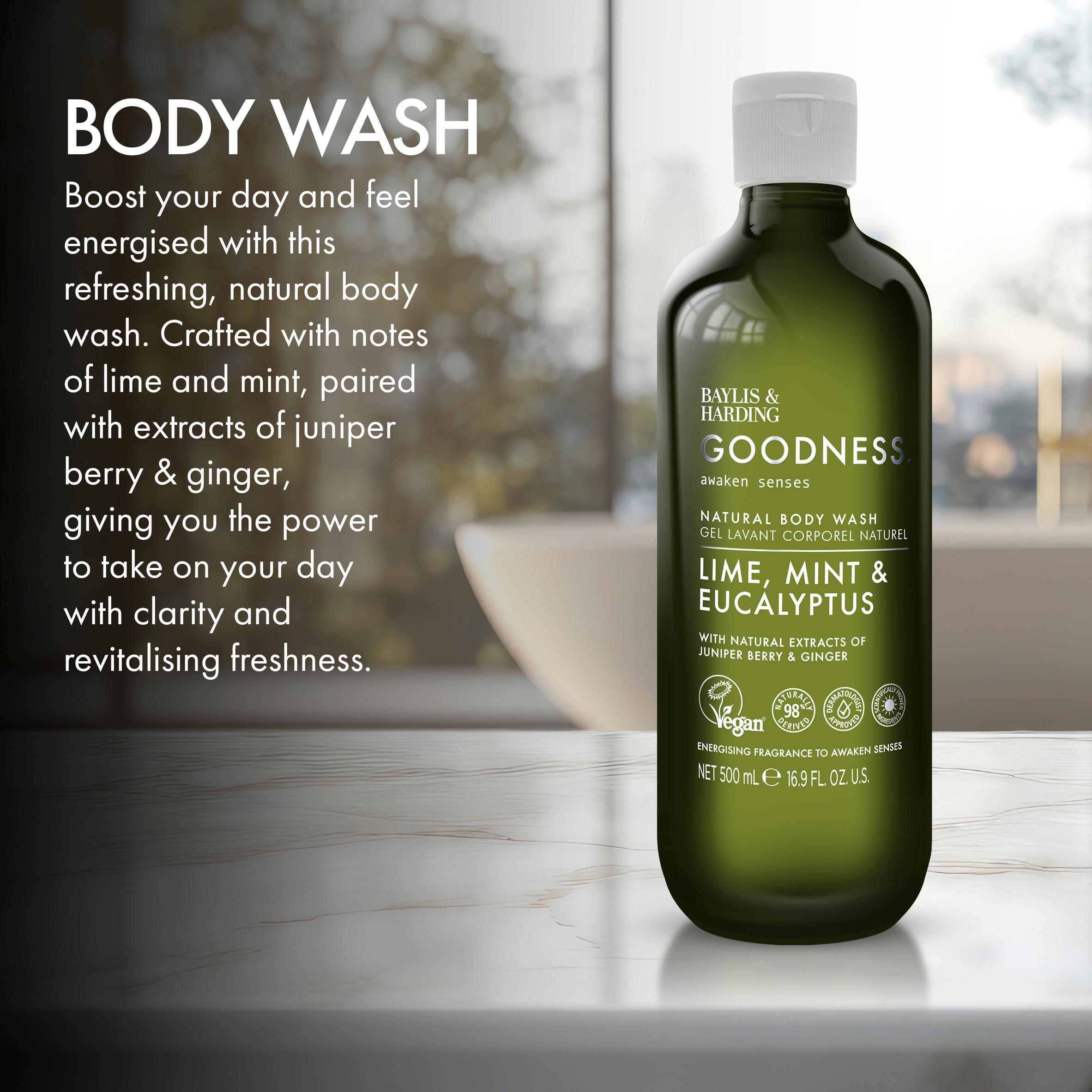 Baylis & Harding 500ml Goodness Awaken Lime, Mint & Eucalyptus Body Wash thumbnail 2