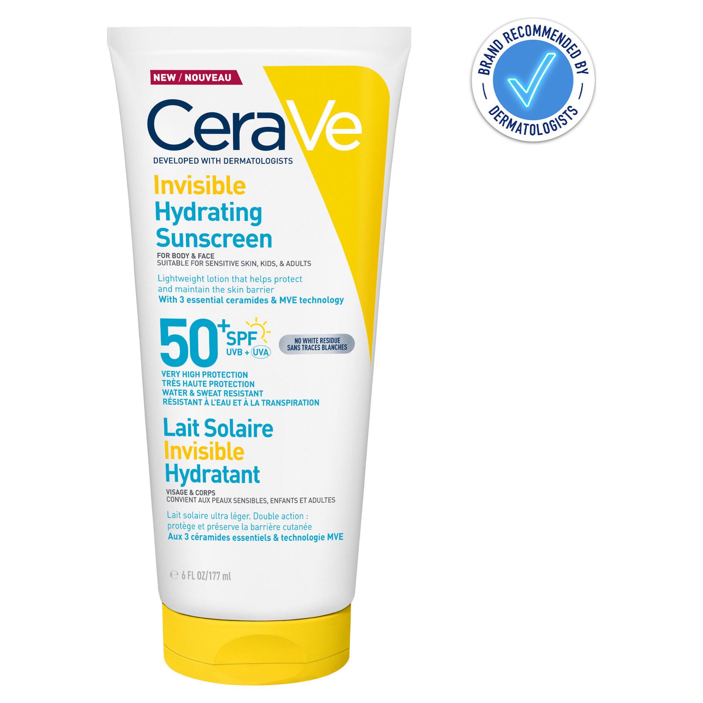 CeraVe 177ml Invisible Hydrating SPF 50 Sunscreen