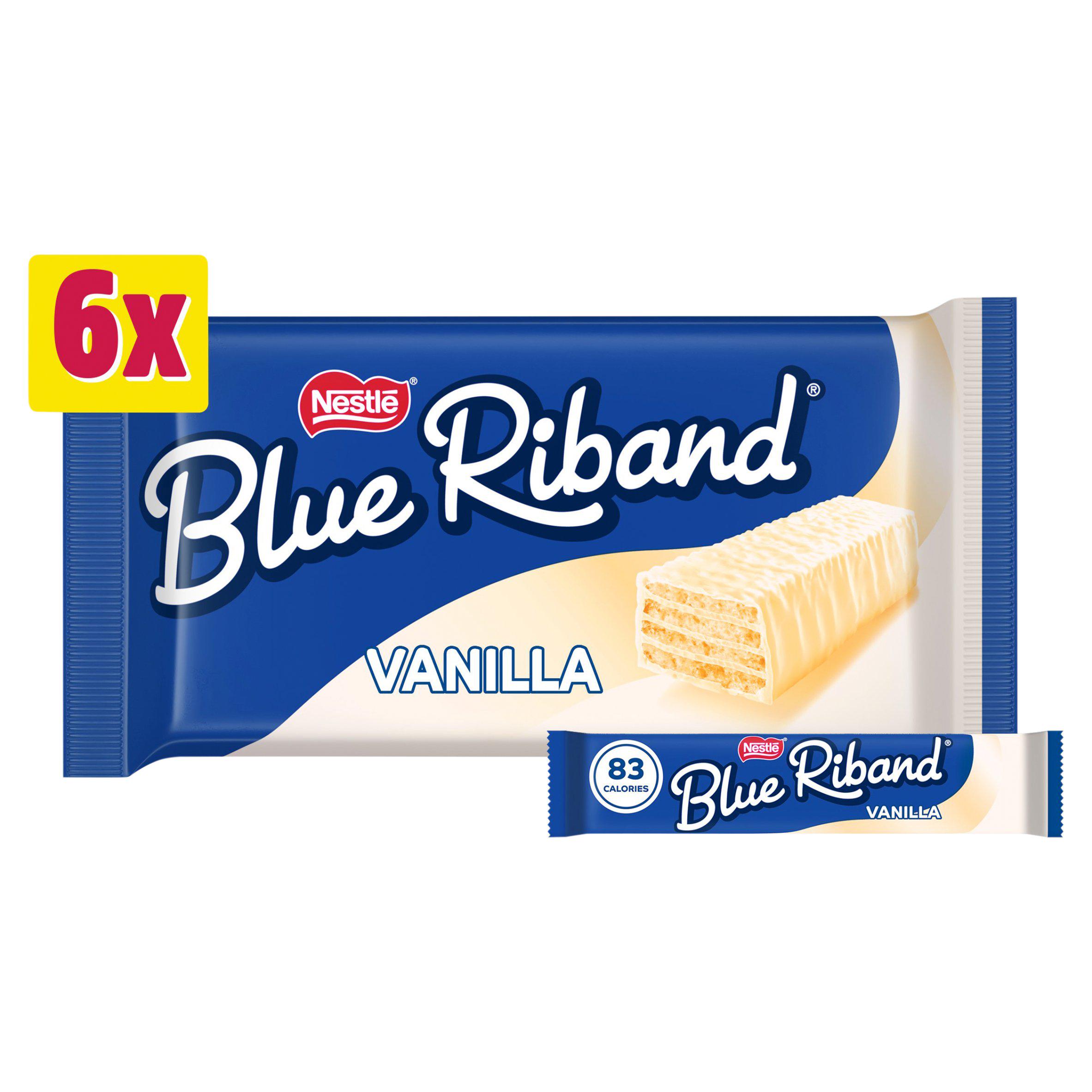 Blue Riband 6 Vanilla White Wafer Biscuit Bar Multipack 90g