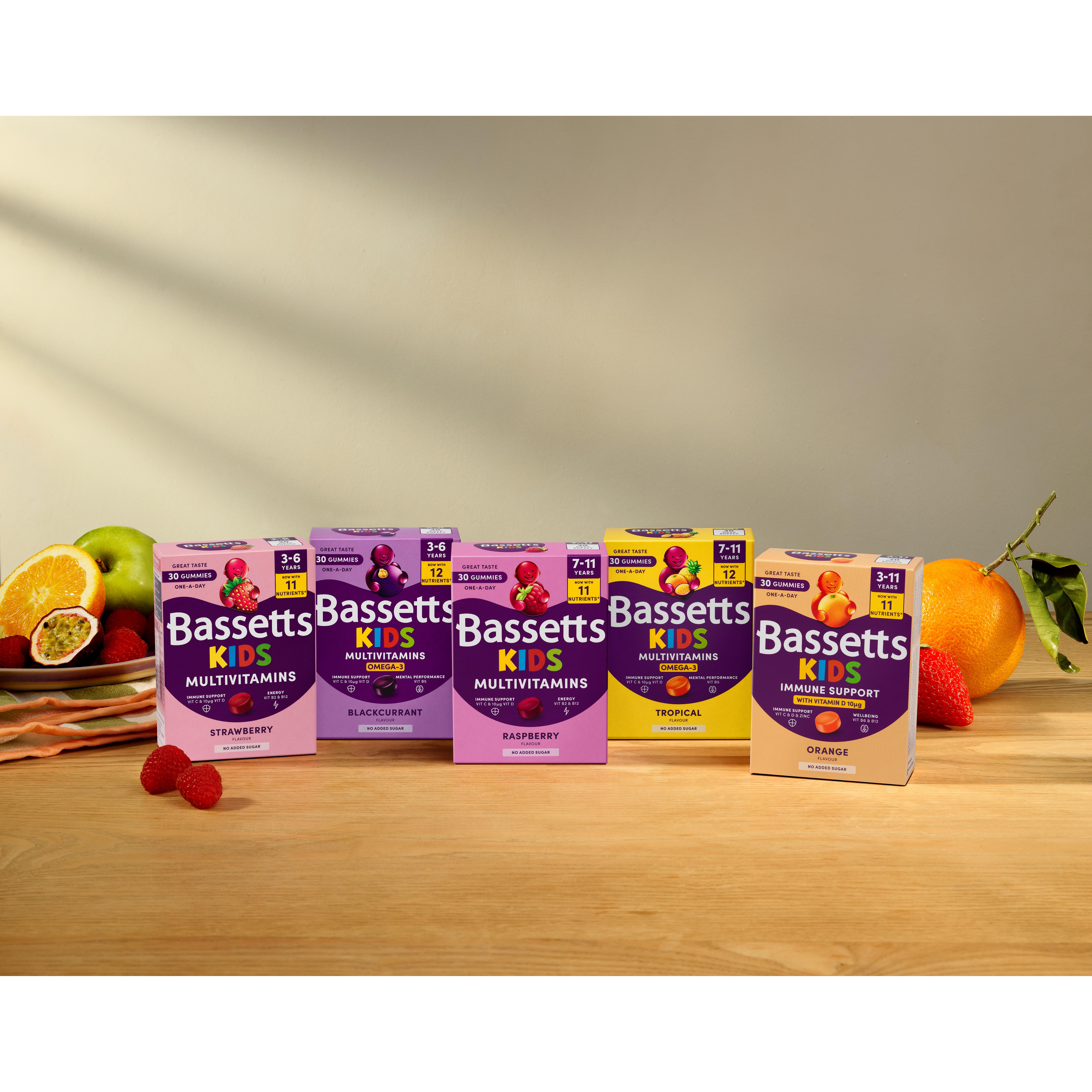 Bassetts 30 x Omega 3 Blackcurrant Flavour 3 to 6 Years Kids Multivitamin Gummies thumbnail 6