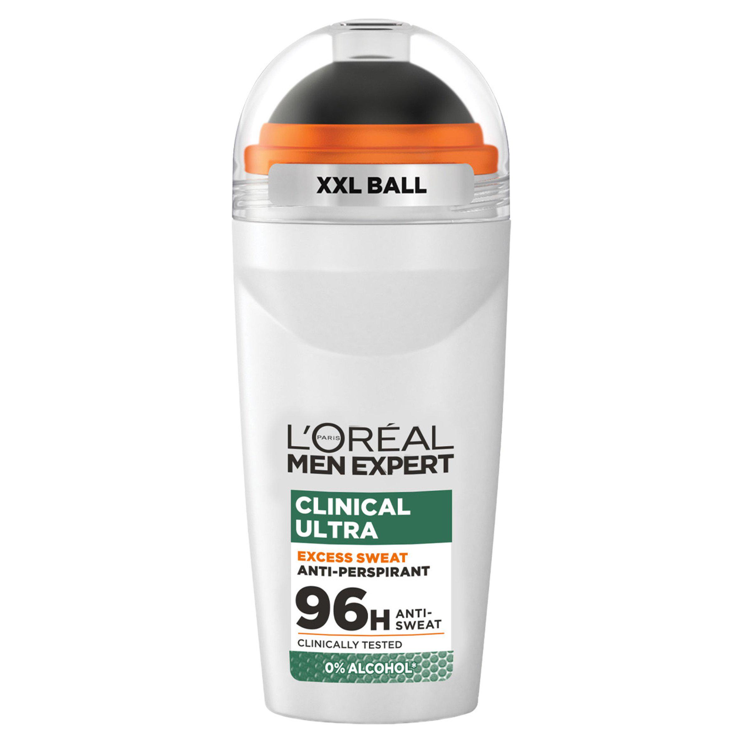 L'Oréal Men Expert Clinical Ultra Roll-On for up to 96H Anti-Sweat Protection, 50ml