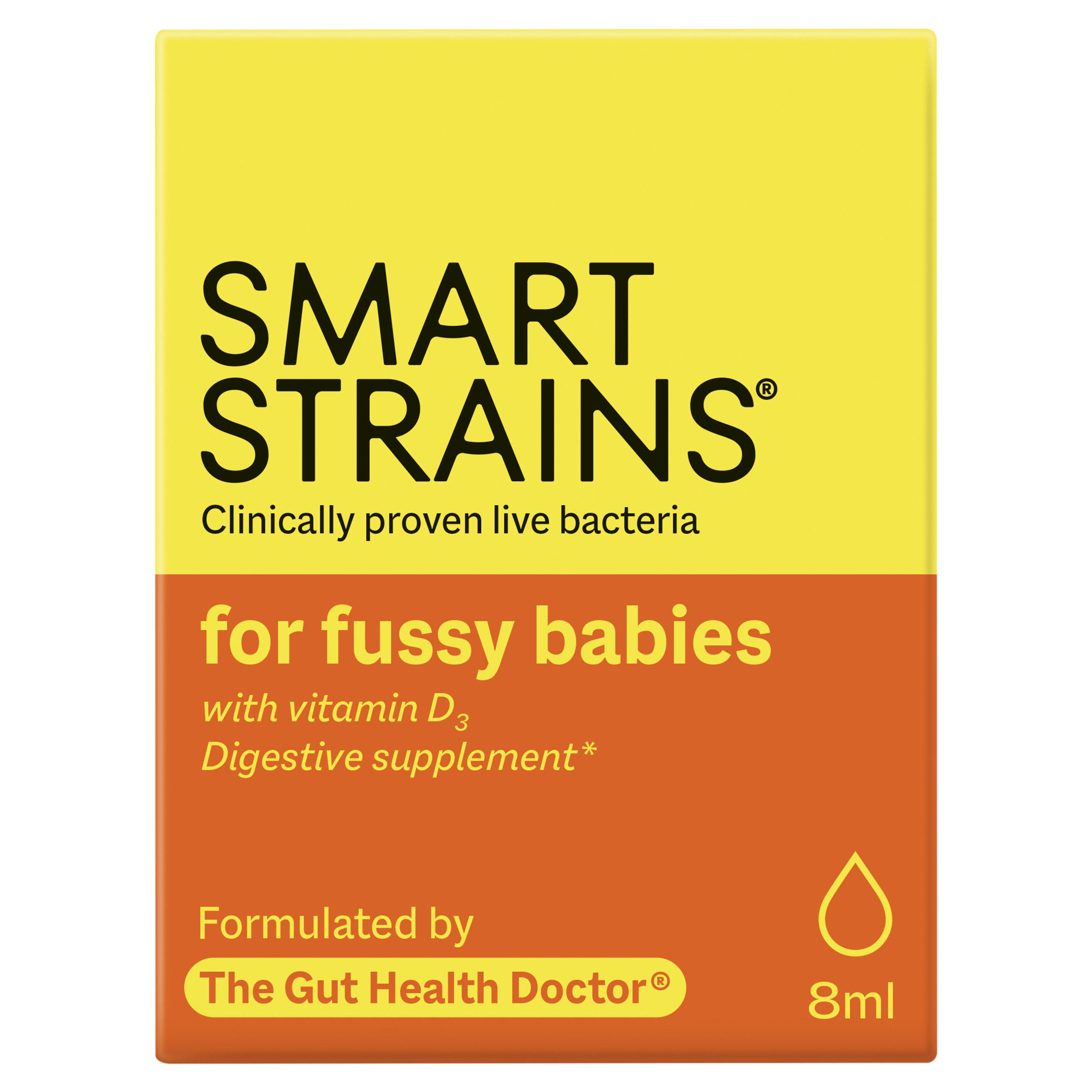 Smart Strains 8ml Baby Probiotic Drops with Vitamin D3, Immune & Digestive Support for Infants & Toddlers