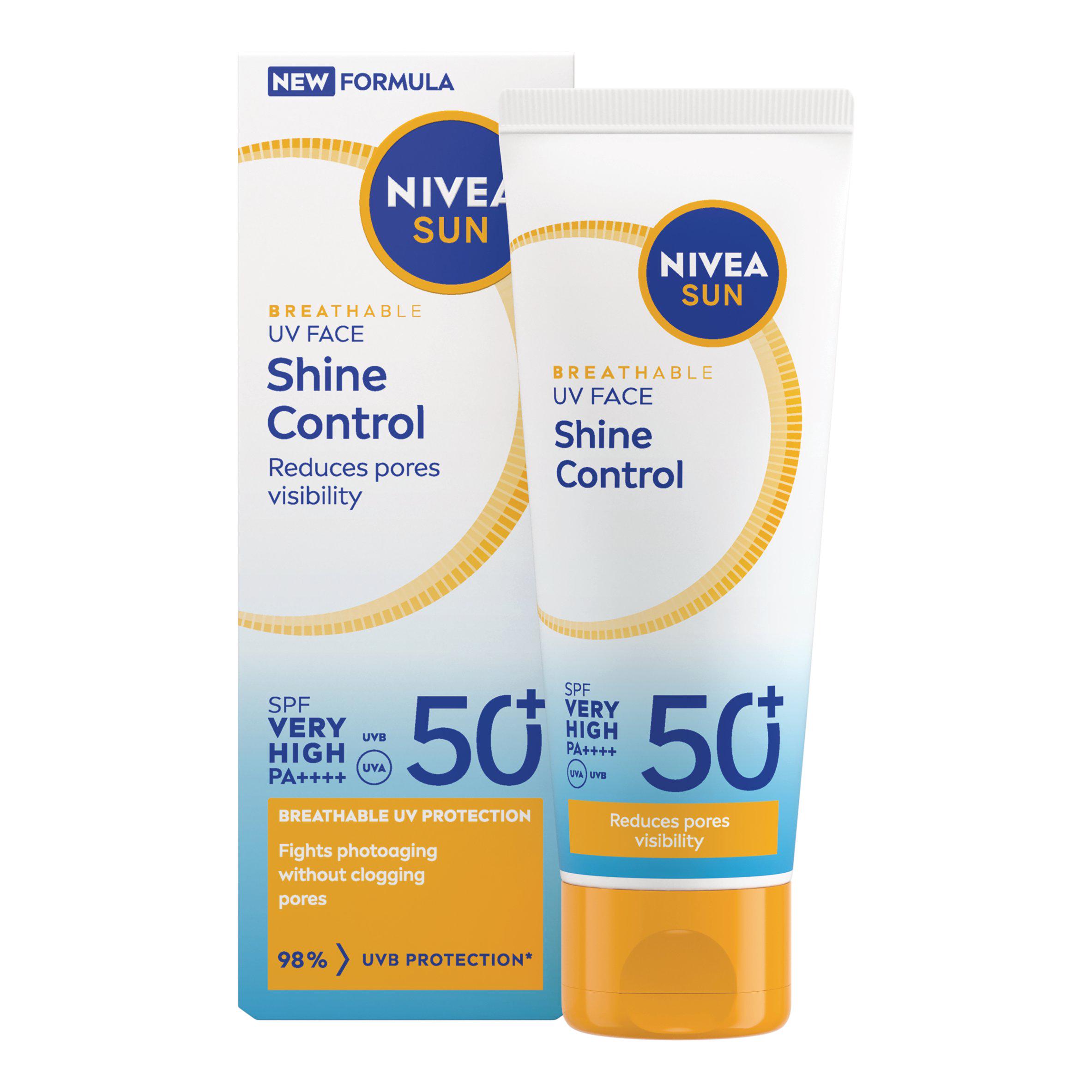 NIVEA SUN Breathable UV Face Shine Control Sun Cream SPF50+ 40ml