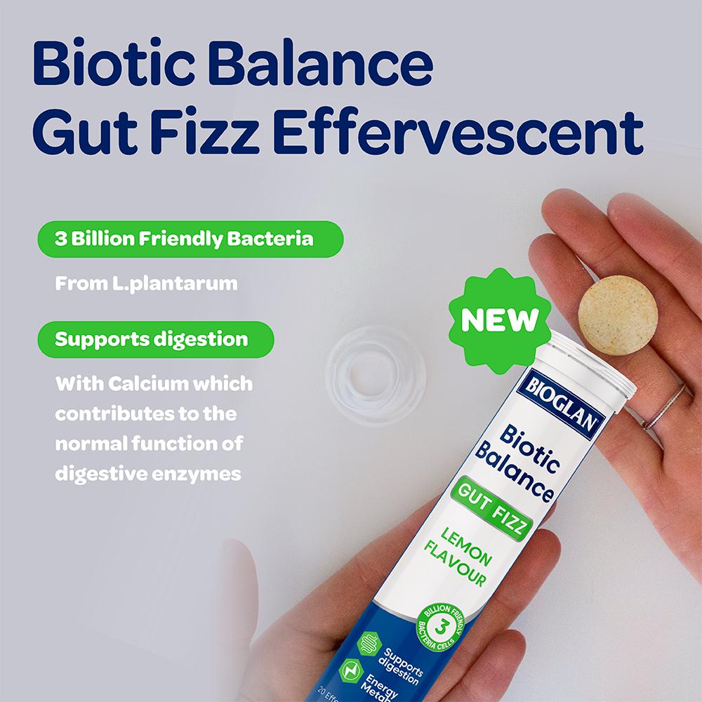 Bioglan Biotic Balance 20 x Lemon Flavour Gut Fizz Effervescent Tablets thumbnail 2