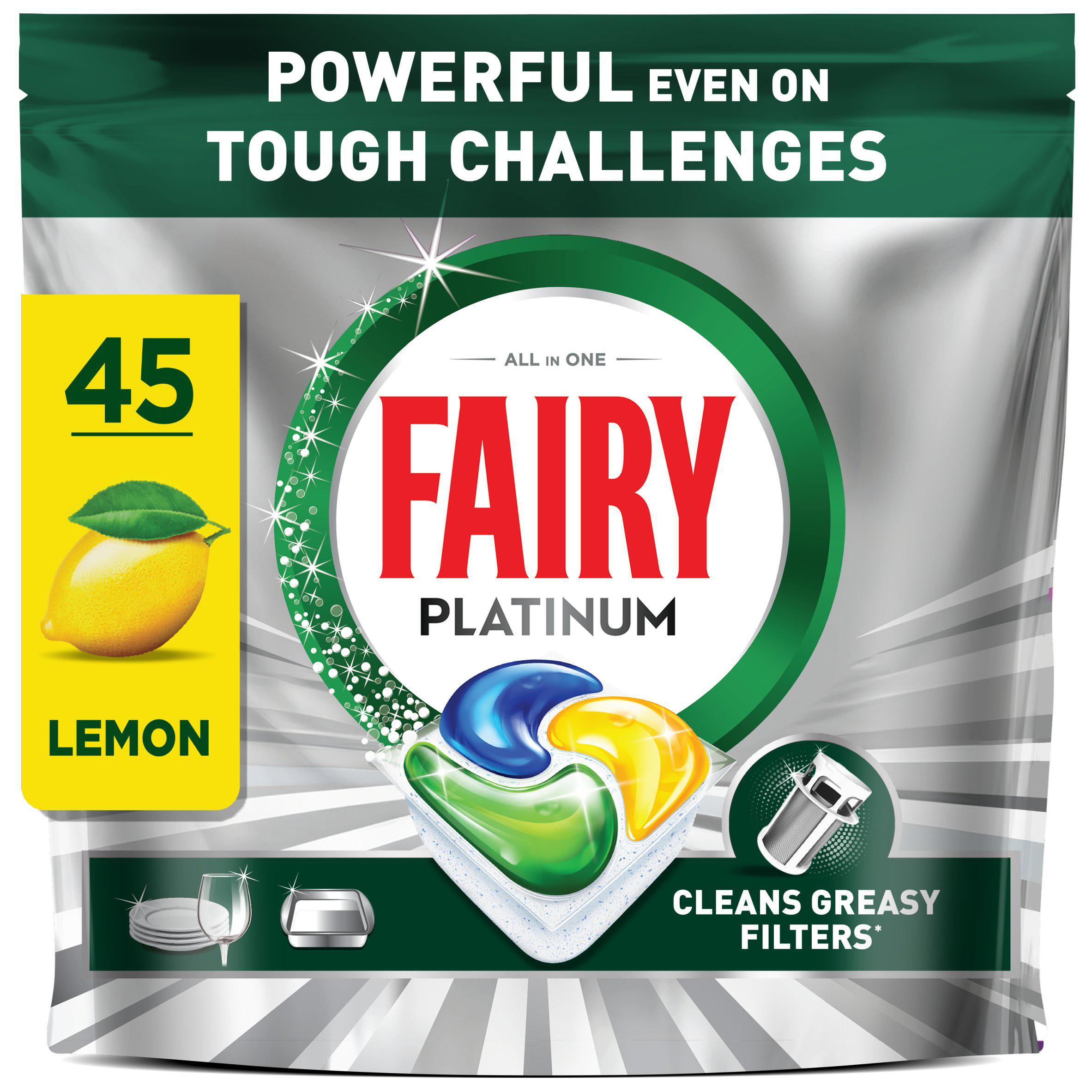Fairy Platinum All In One Lemon 45 Dishwasher Tablets 671g