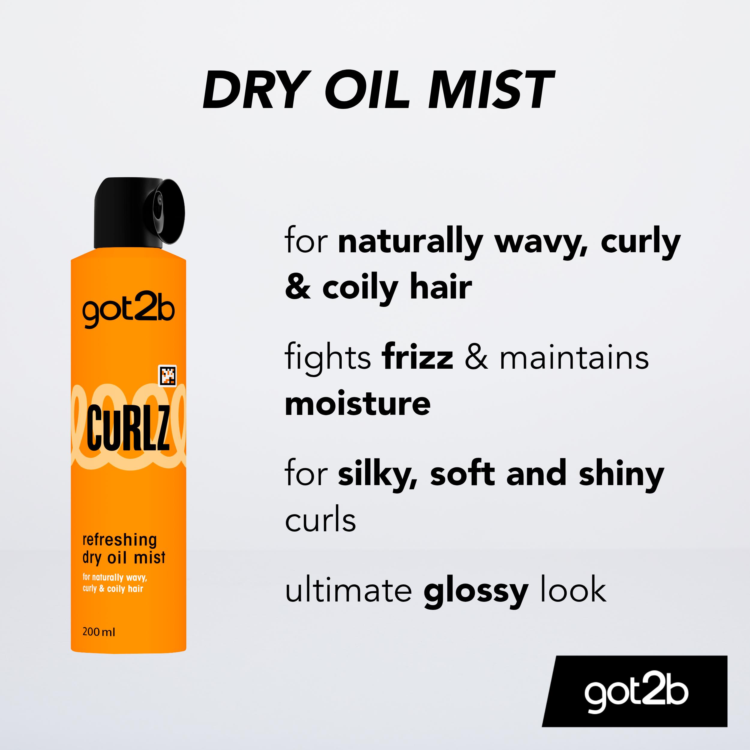 Schwarzkopf Got2b 200ml Curlz Refreshing Dry Oil Mist thumbnail 3