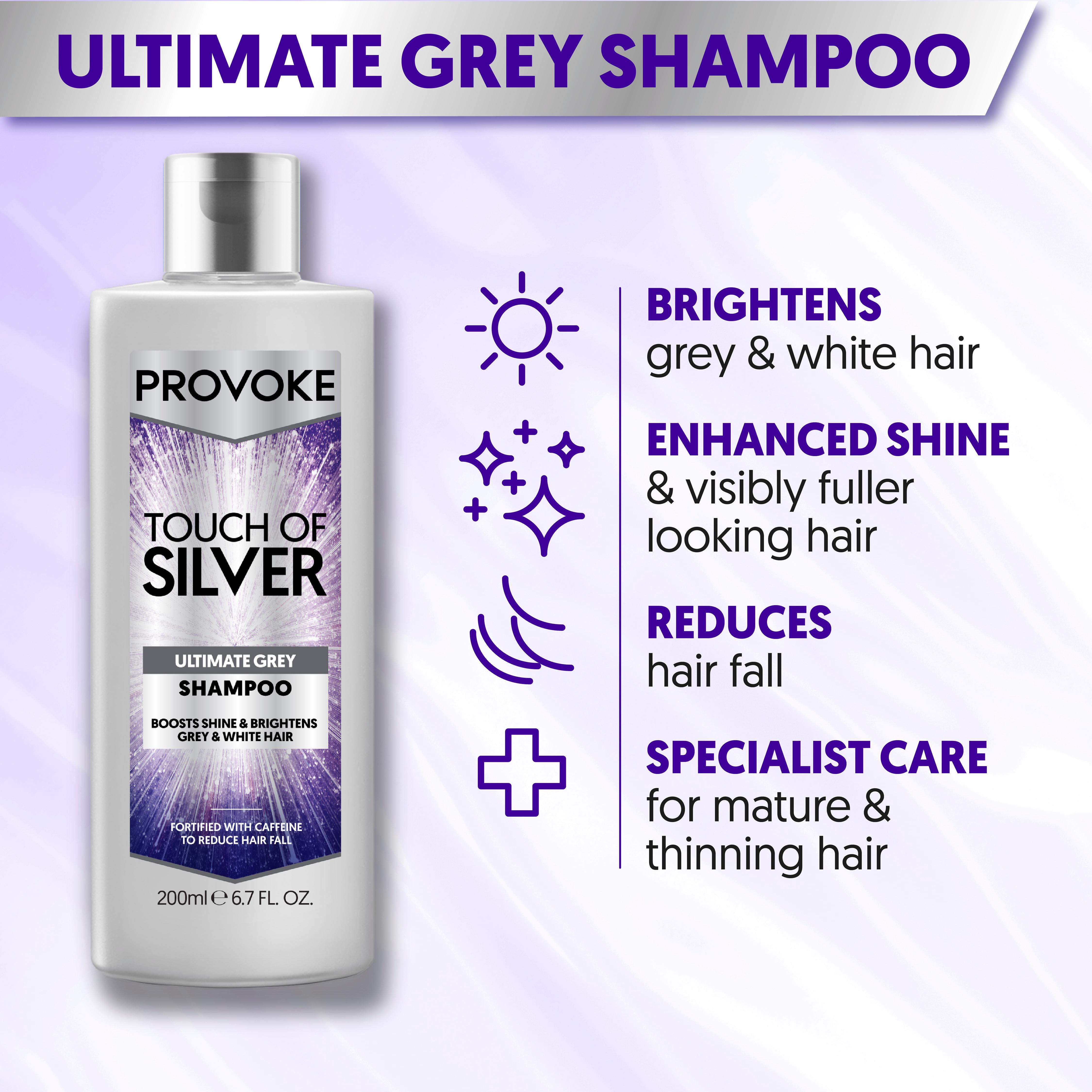 Provoke 200ml Touch of Silver Shampoo thumbnail 2