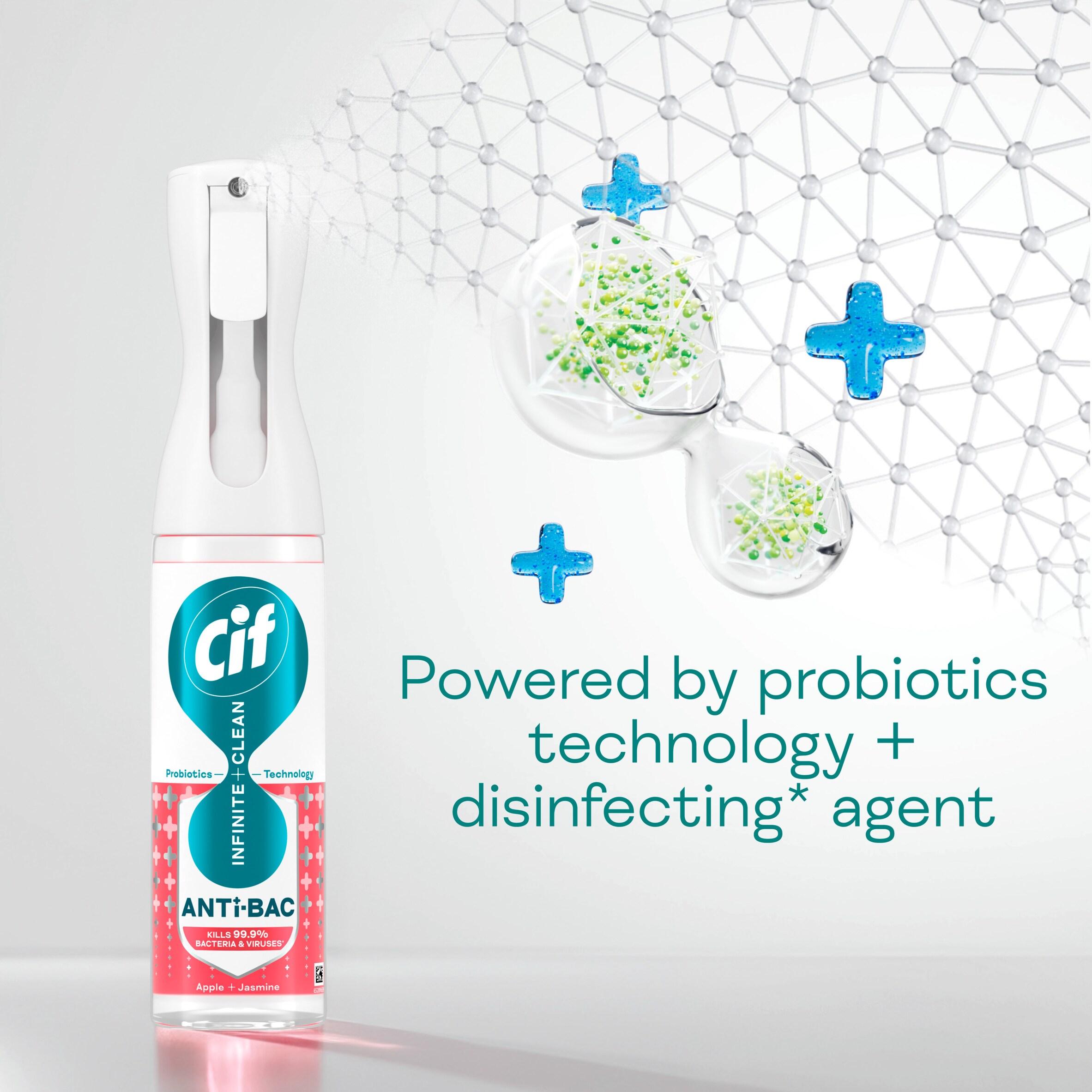 Cif 280ml Infinite Clean Apple & Jasmine Antibacterial Cleaner Spray thumbnail 4