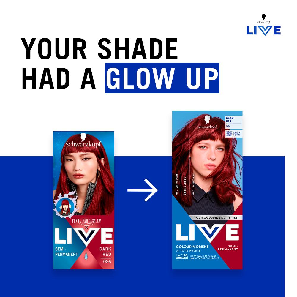 Schwarzkopf 026 Dark Red Live Colour Moment Semi Permanent Hair Dye thumbnail 2