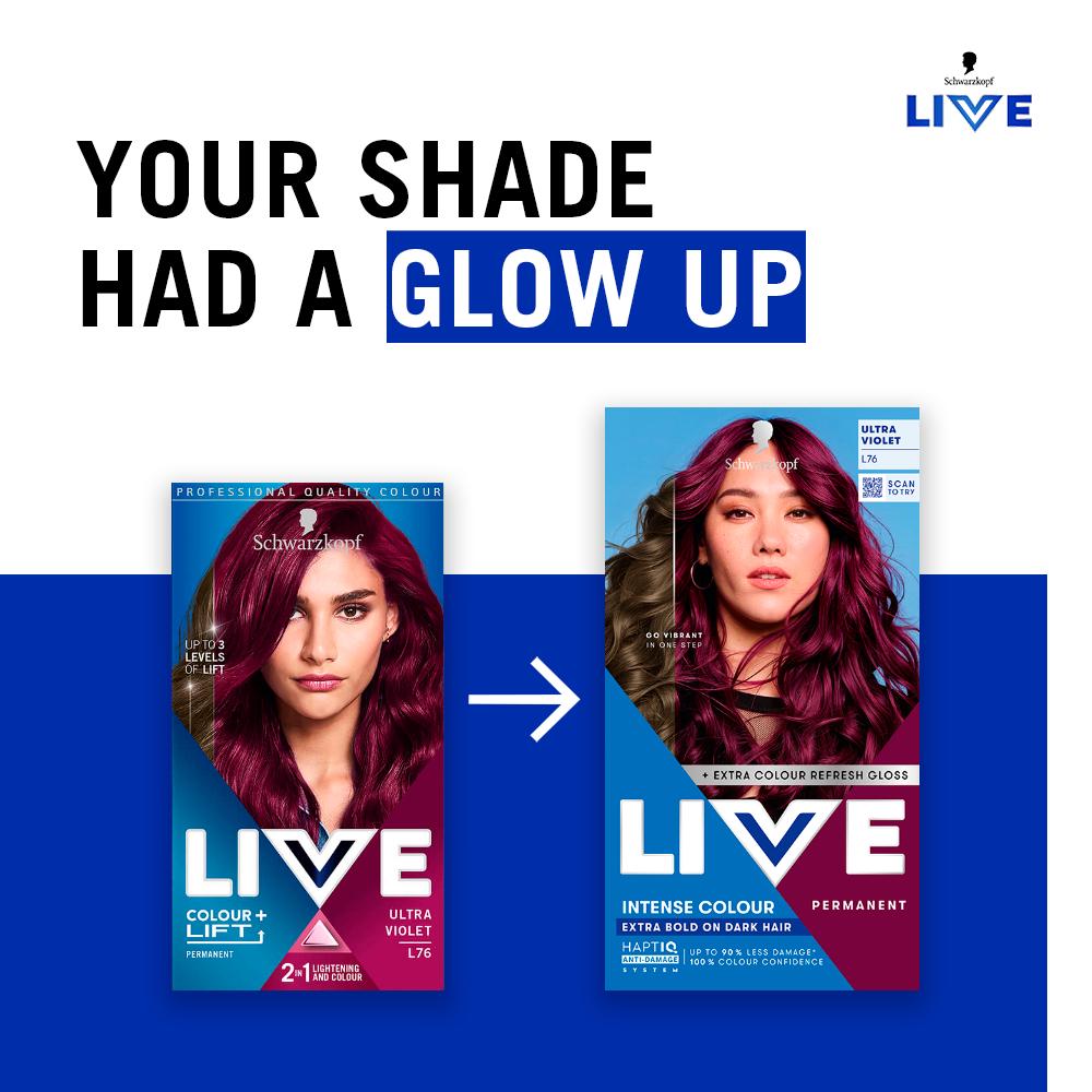 Schwarzkopf L76 Ultra Violet Live Intense Colour Permanent Hair Dye thumbnail 2