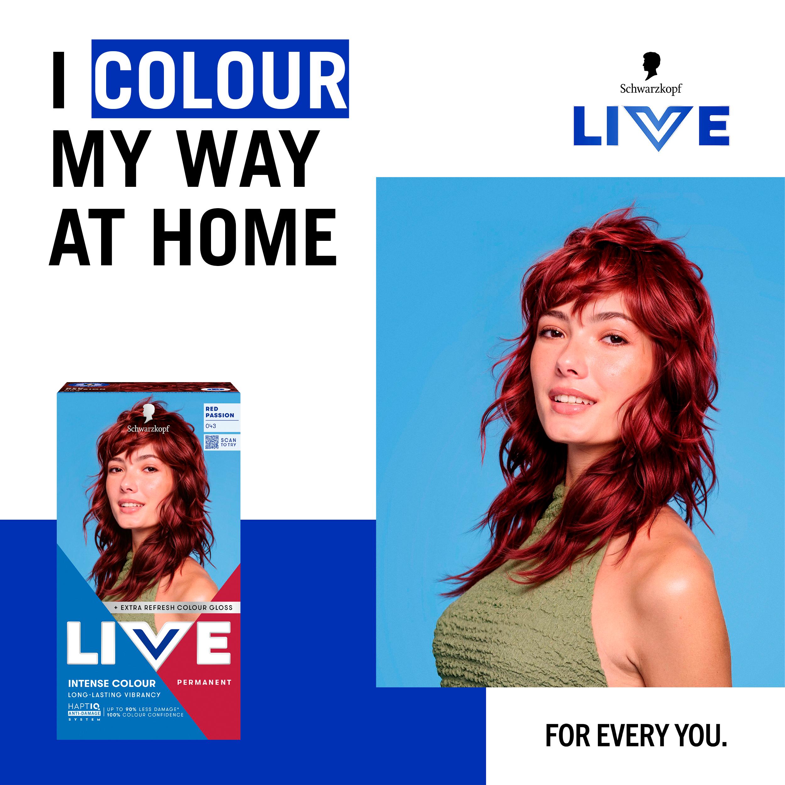 Schwarzkopf 043 Red Passion Live Intense Colour Permanent Hair Dye thumbnail 2