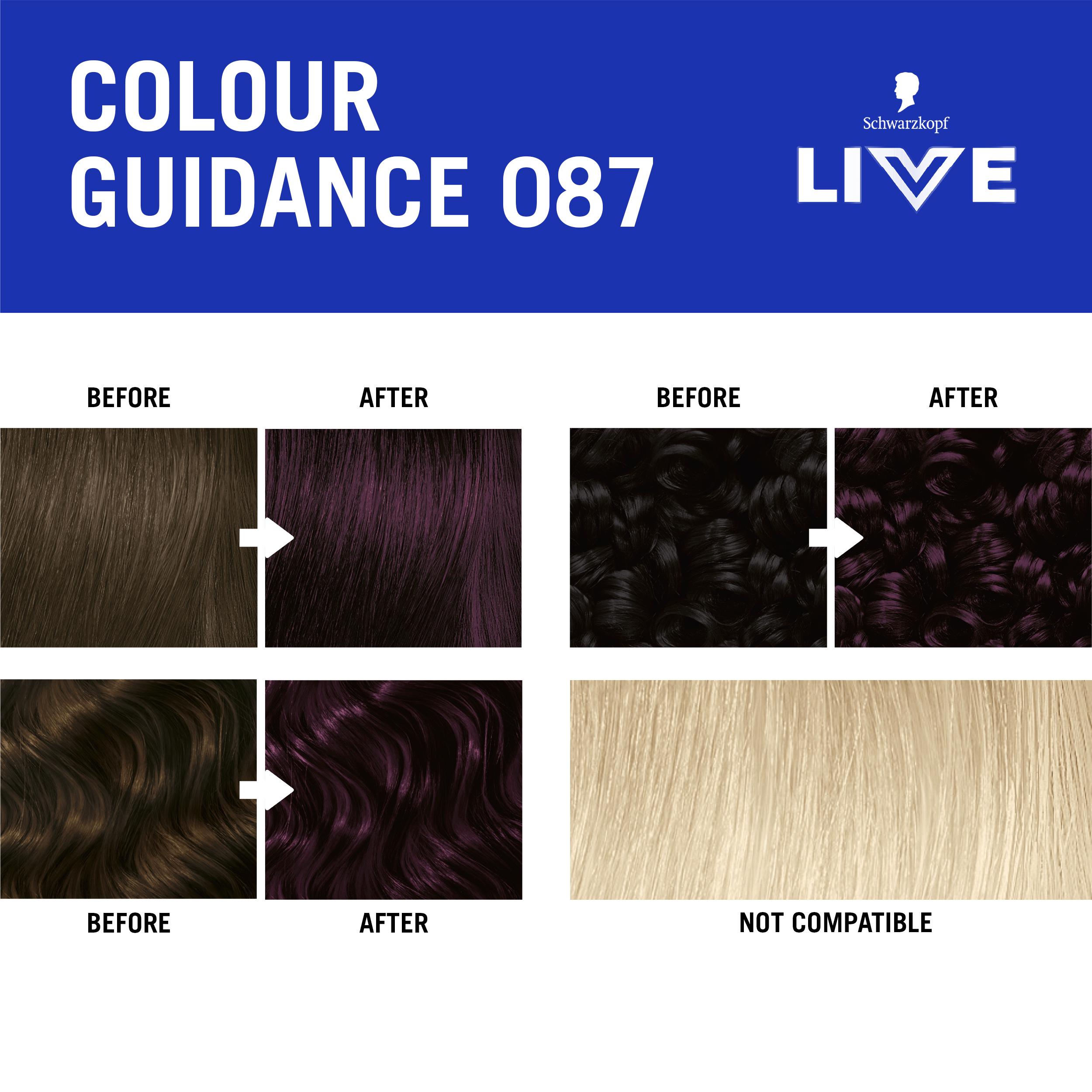 Schwarzkopf 087 Mystic Violet Live Intense Colour Permanent Hair Dye thumbnail 6