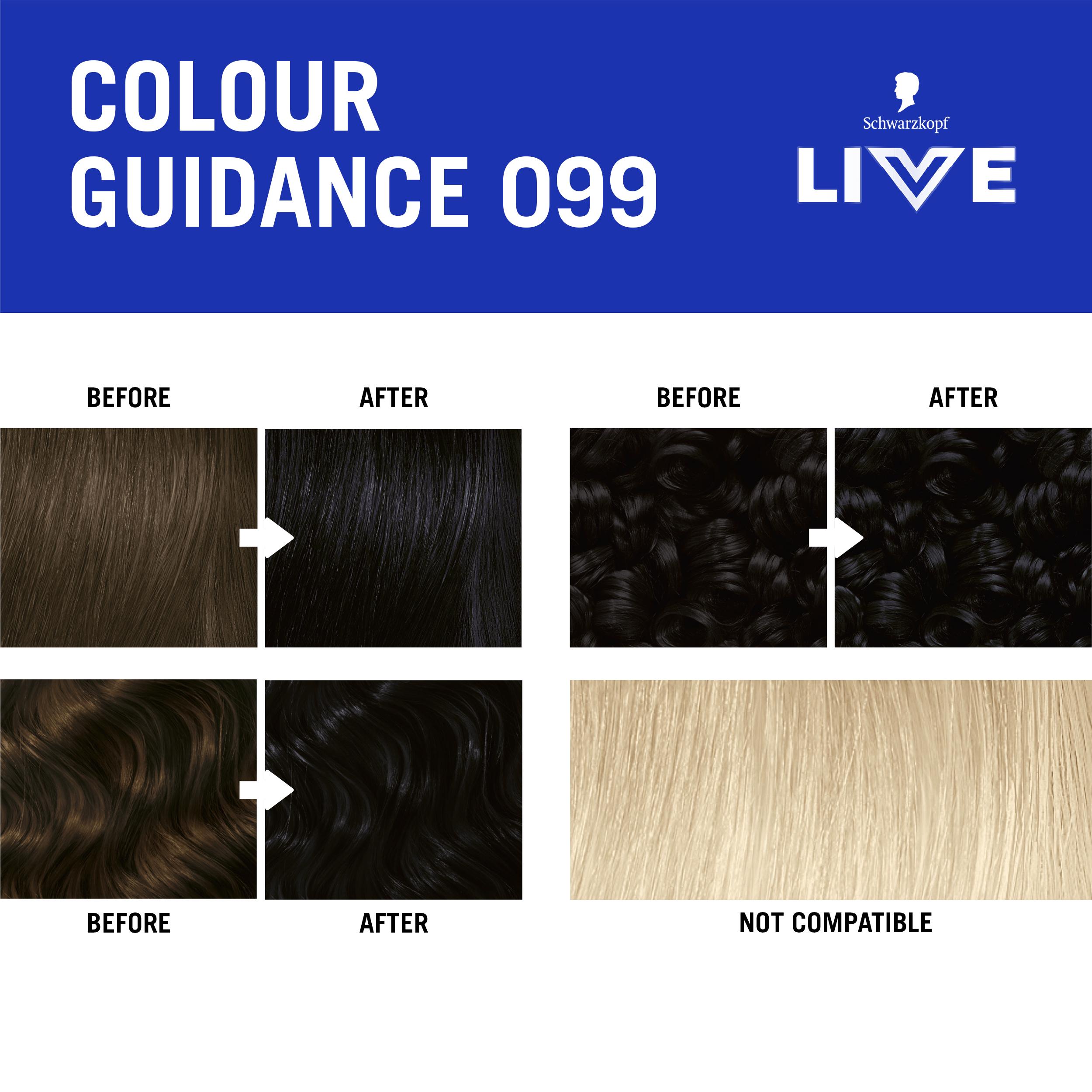 Schwarzkopf 099 Deep Black Live Intense Colour Permanent Hair Dye thumbnail 6