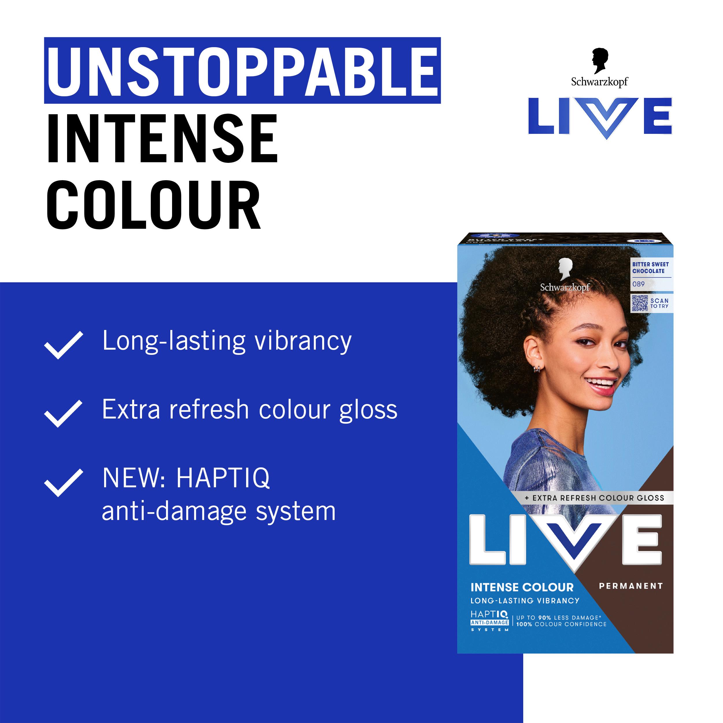 Schwarzkopf Live Intense Colour 089 Bitter Sweet Chocolate Permanent Hair Dye thumbnail 4