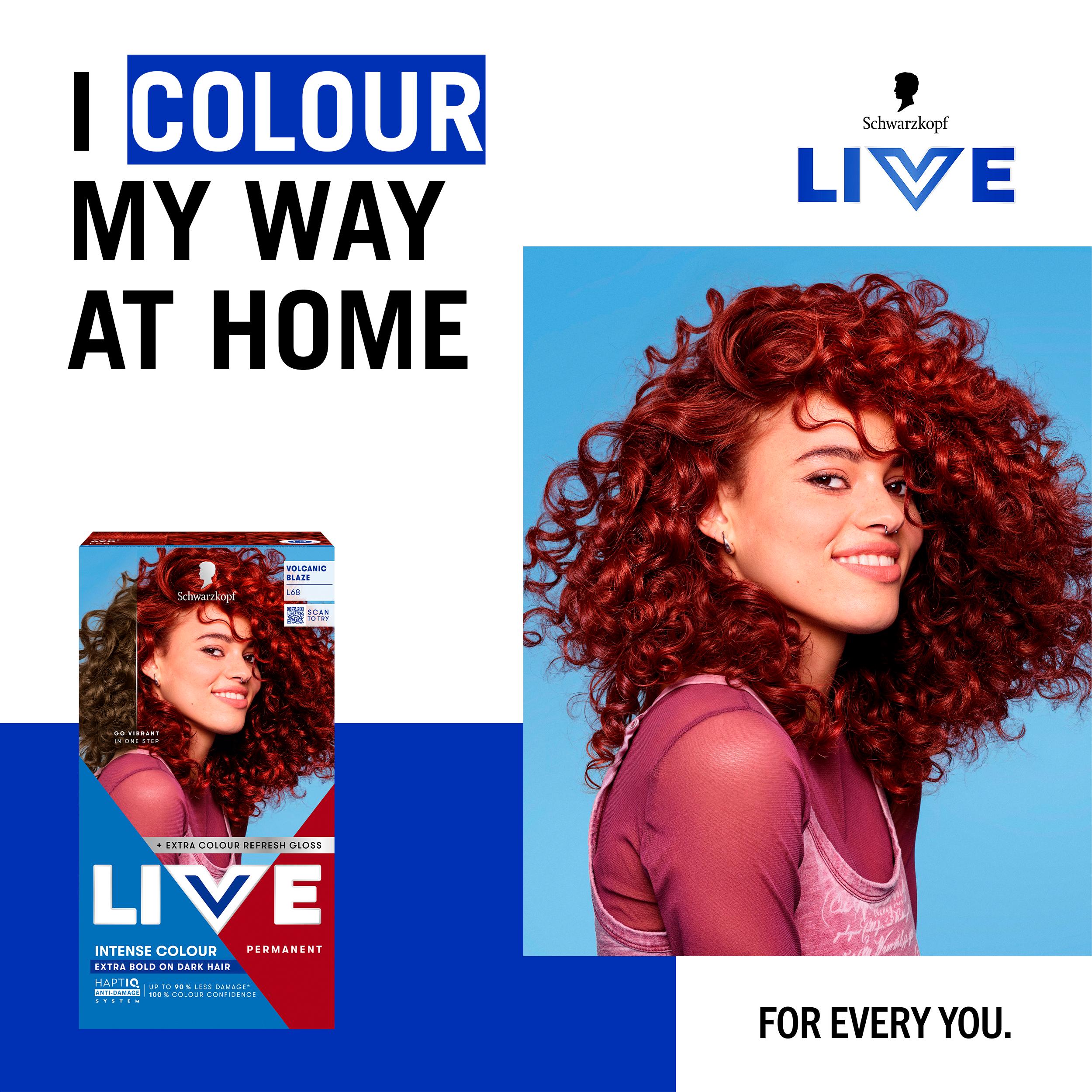Schwarzkopf Live Intense Colour L68 Volcanic Blaze Permanent Hair Dye thumbnail 2