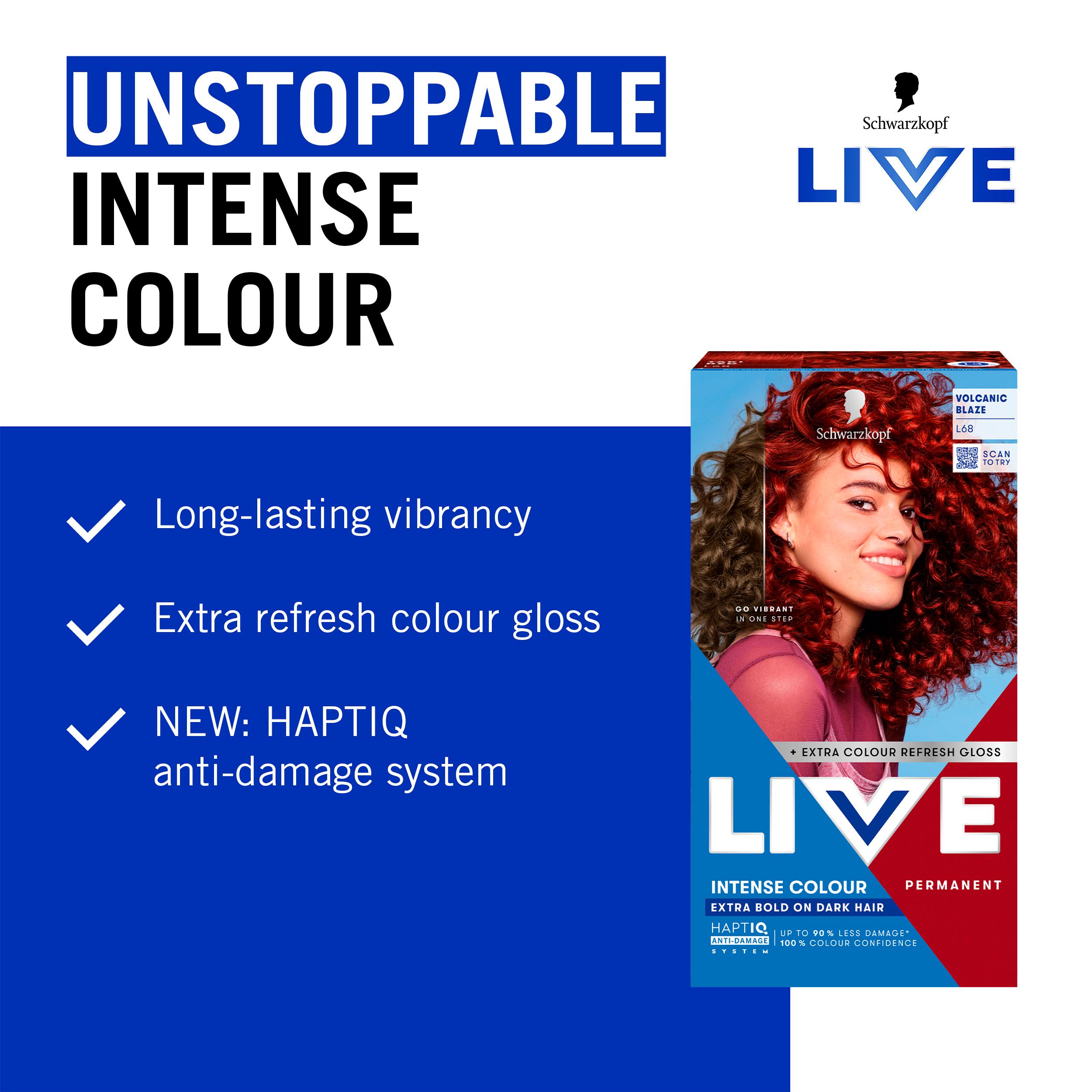 Schwarzkopf Live Intense Colour L68 Volcanic Blaze Permanent Hair Dye thumbnail 3