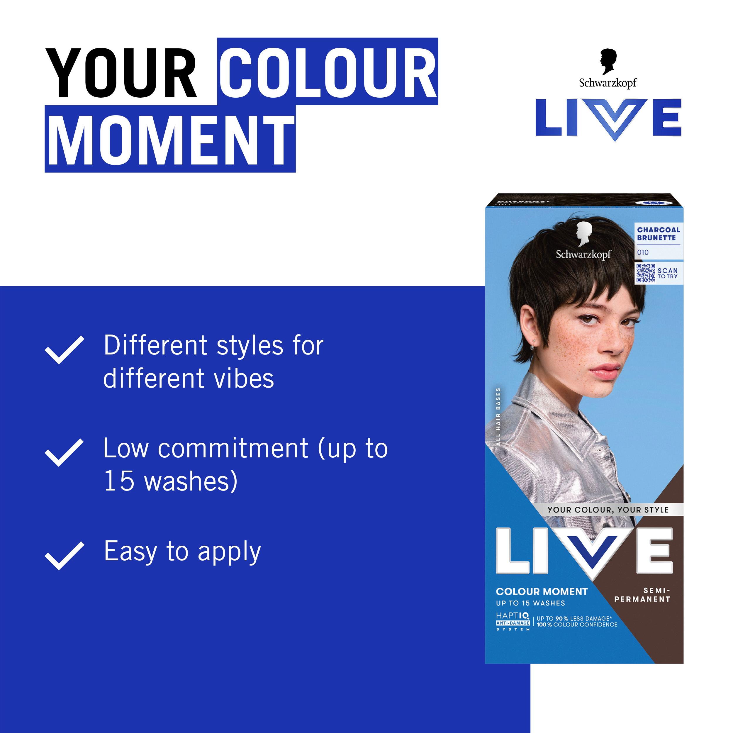 Schwarzkopf Live Colour Moment 10 Charcoal Brunette Semi Permanent Hair Dye thumbnail 3
