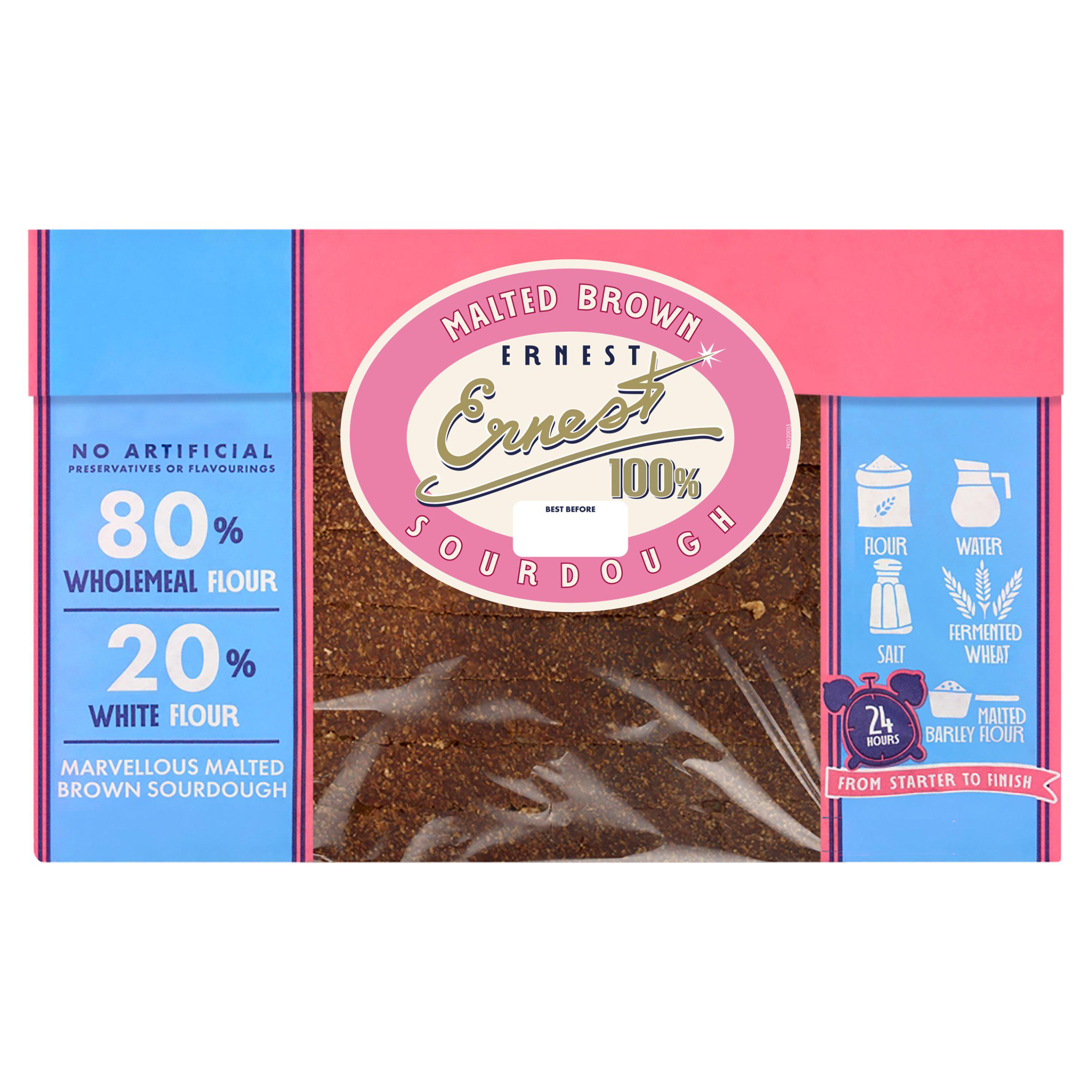 100% Malted Brown Sourdough 450g
