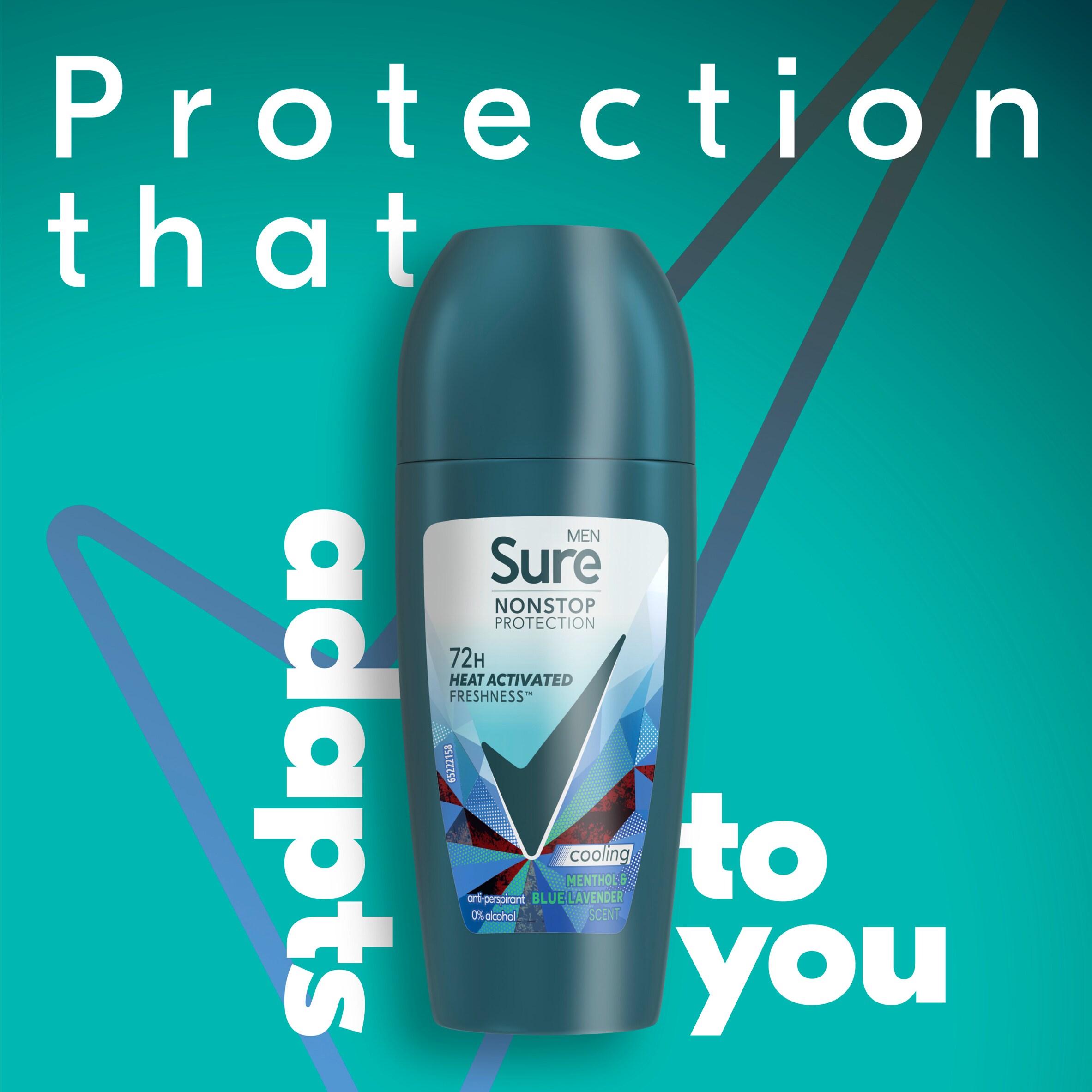 Sure Men 50ml Nonstop Protection Menthol & Blue Lavender Antiperspirant Deodorant Roll On thumbnail 2