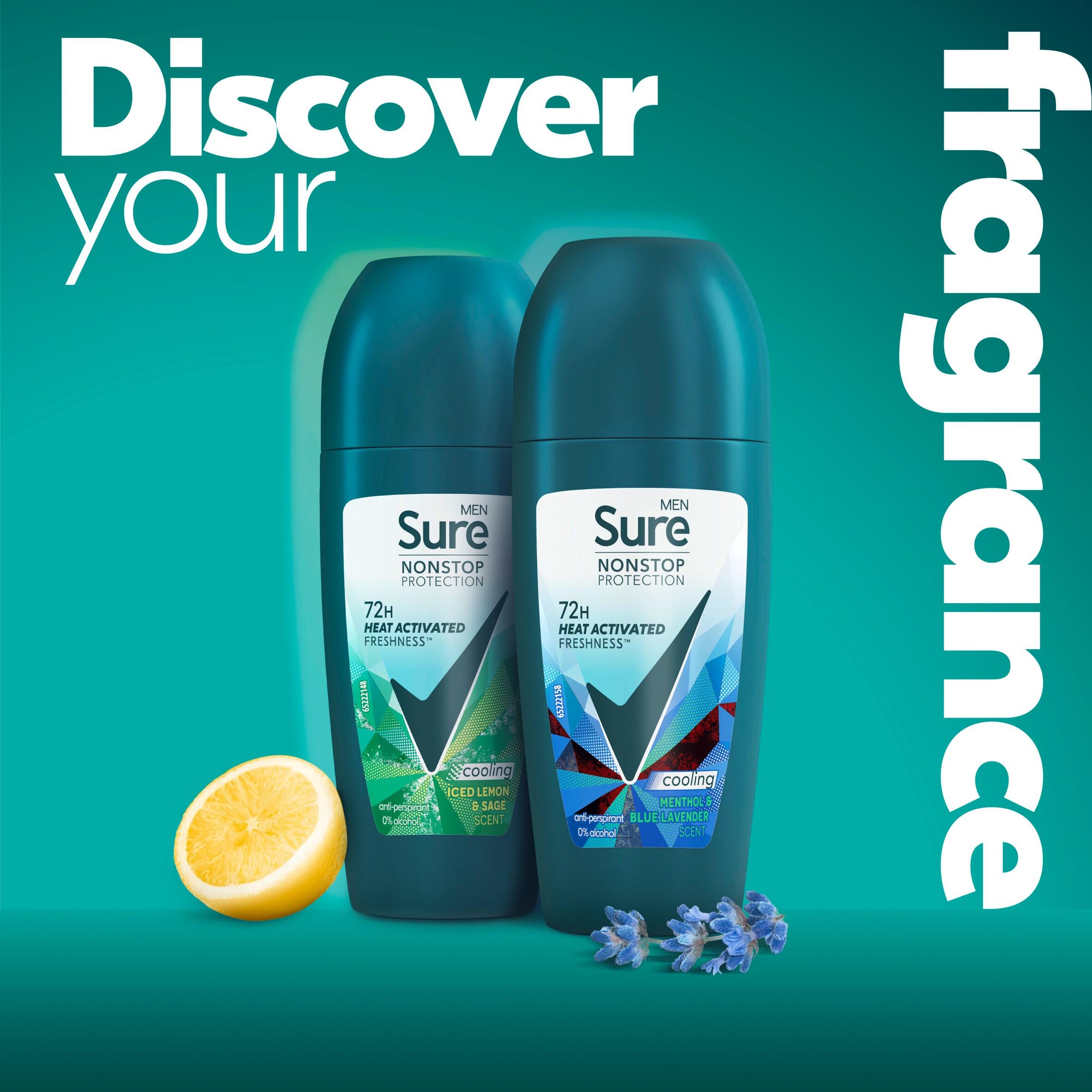 Sure Men 50ml Nonstop Protection Menthol & Blue Lavender Antiperspirant Deodorant Roll On thumbnail 5