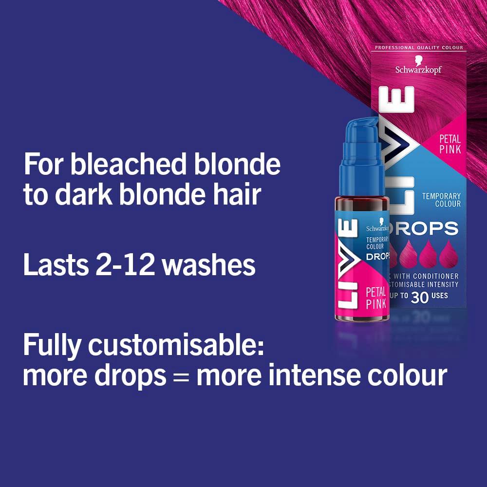 Schwarzkopf Petal Pink Live Custom Drops Temporary Hair Dye thumbnail 2