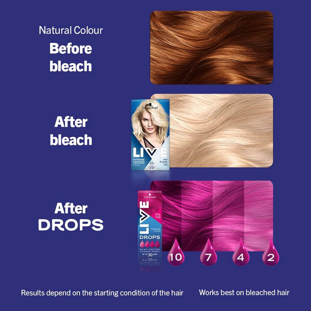 Schwarzkopf Petal Pink Live Custom Drops Temporary Hair Dye thumbnail 5