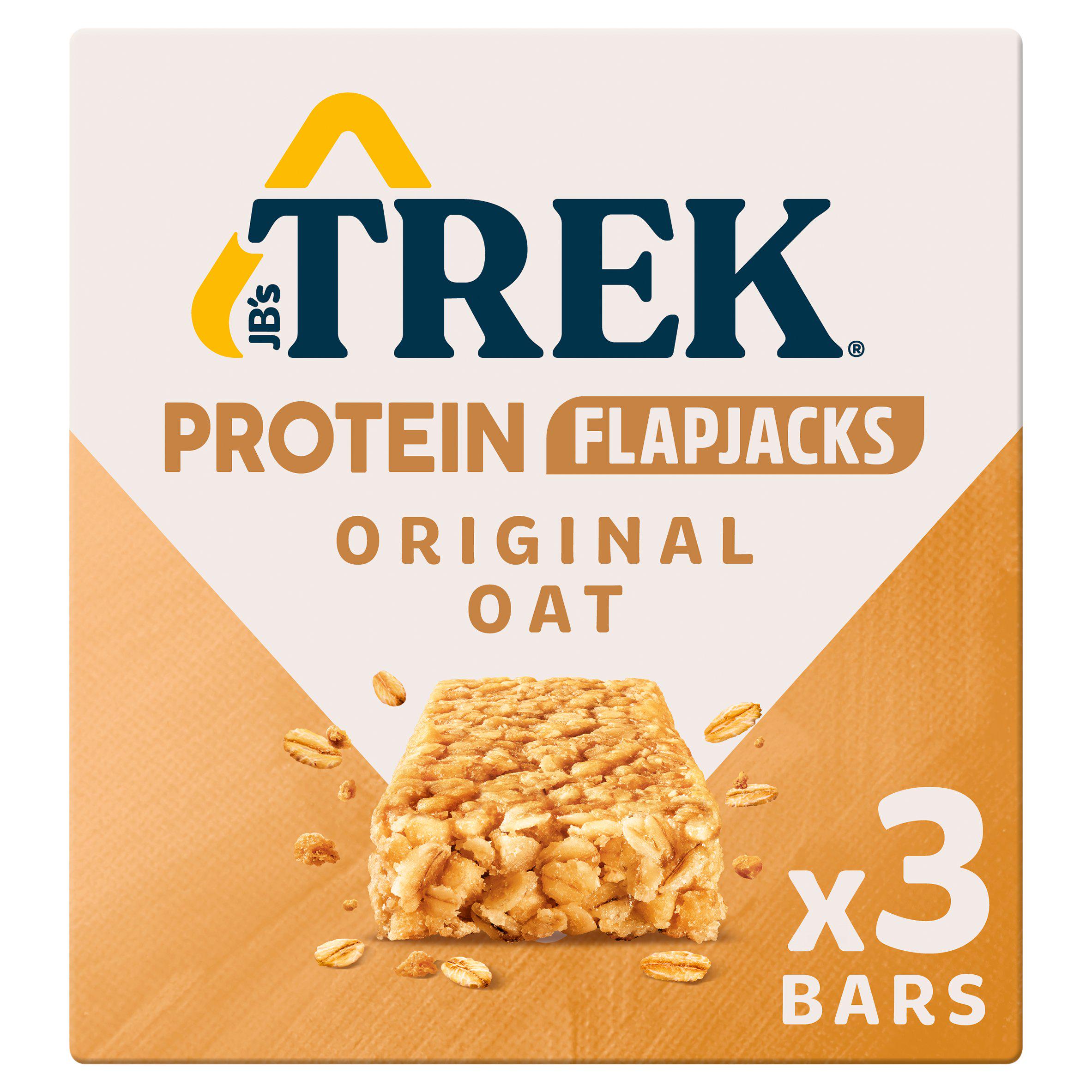 Trek 3 x 50g Original Oat Protein Flapjack Cereal Bars