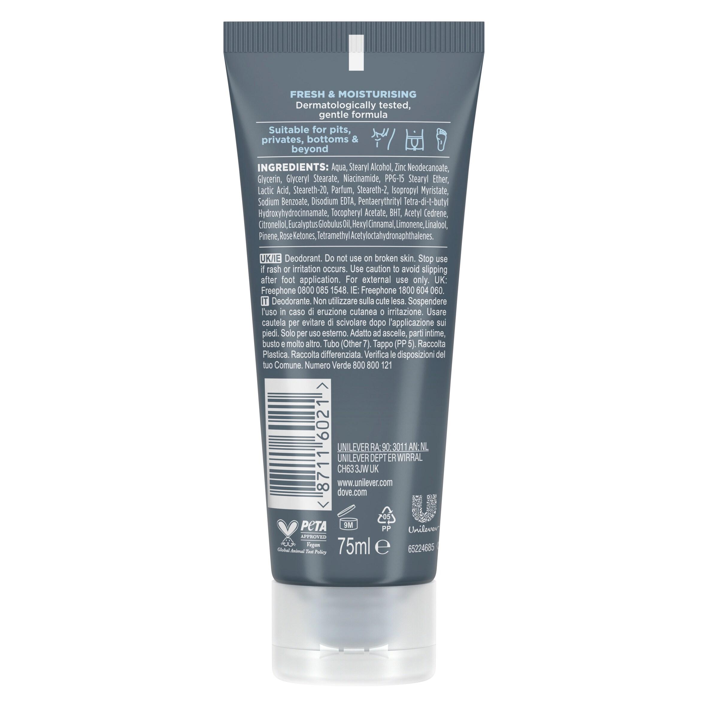 Dove Men+Care 75ml Marine & Blue Cypress Whole Body Deodorant Cream thumbnail 6