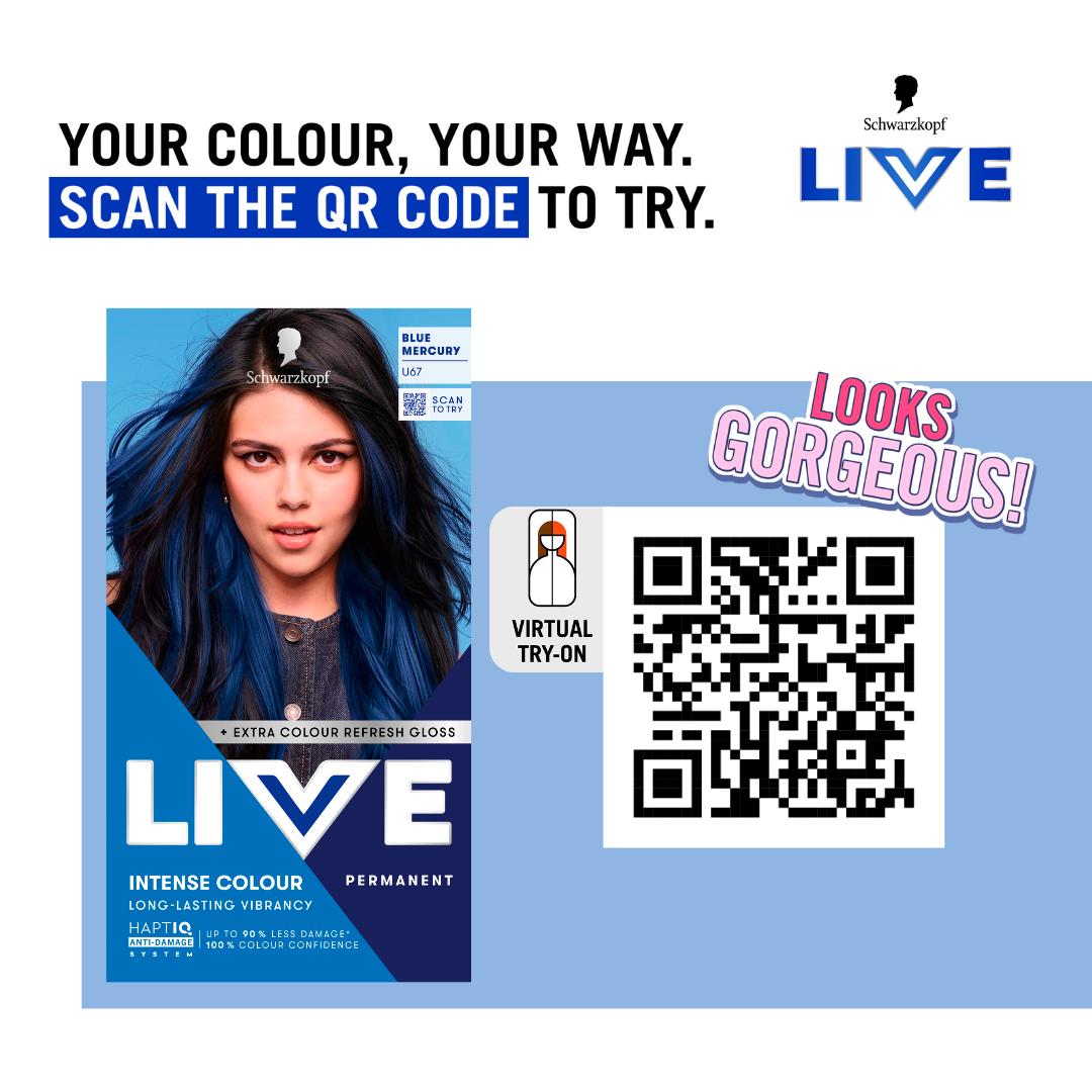 Schwarzkopf Live Intense Colour U67 Blue Mercury Permanent Hair Dye thumbnail 4
