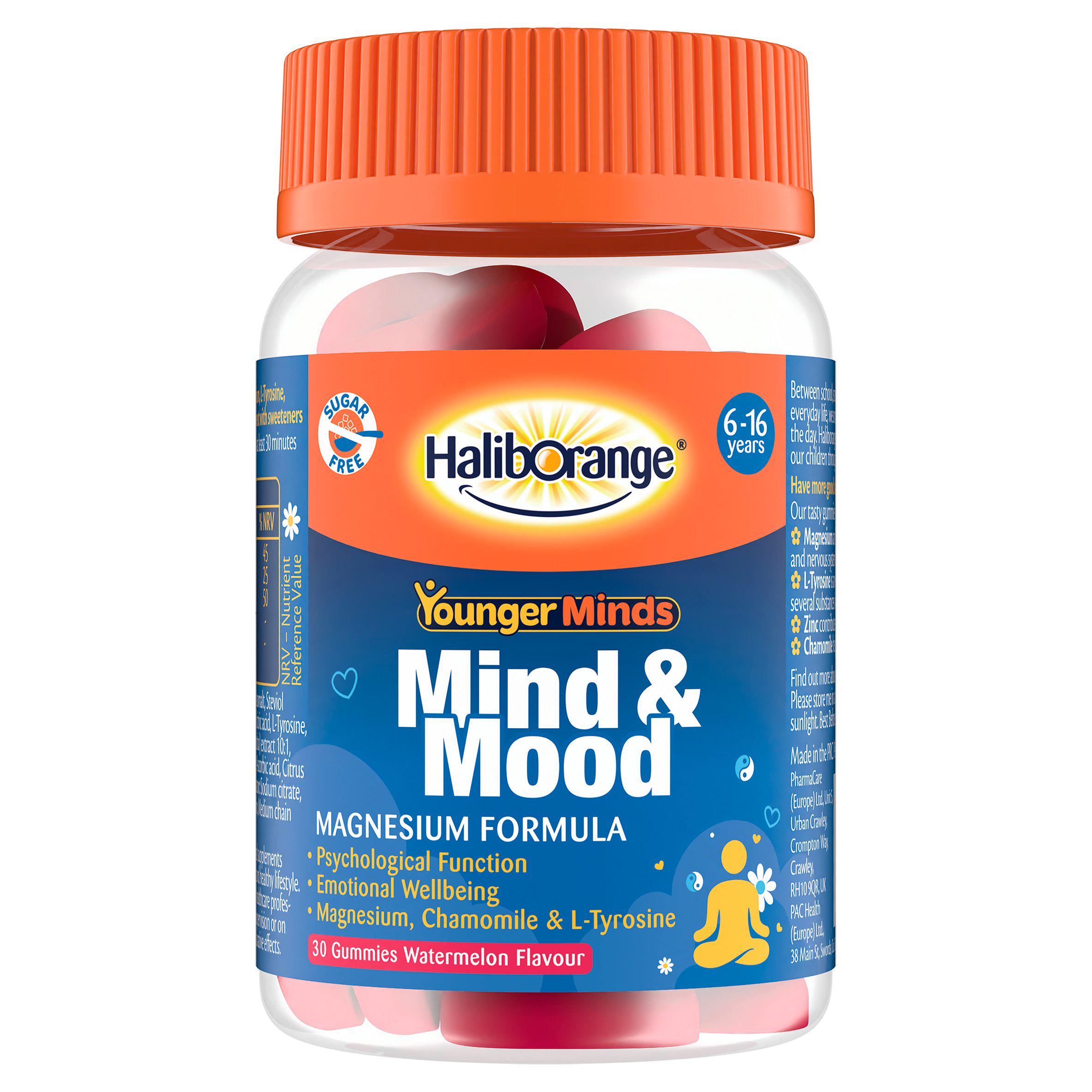 Haliborange 30 x Mind & Mood 6 to 16 Years Watermelon Flavour Gummies