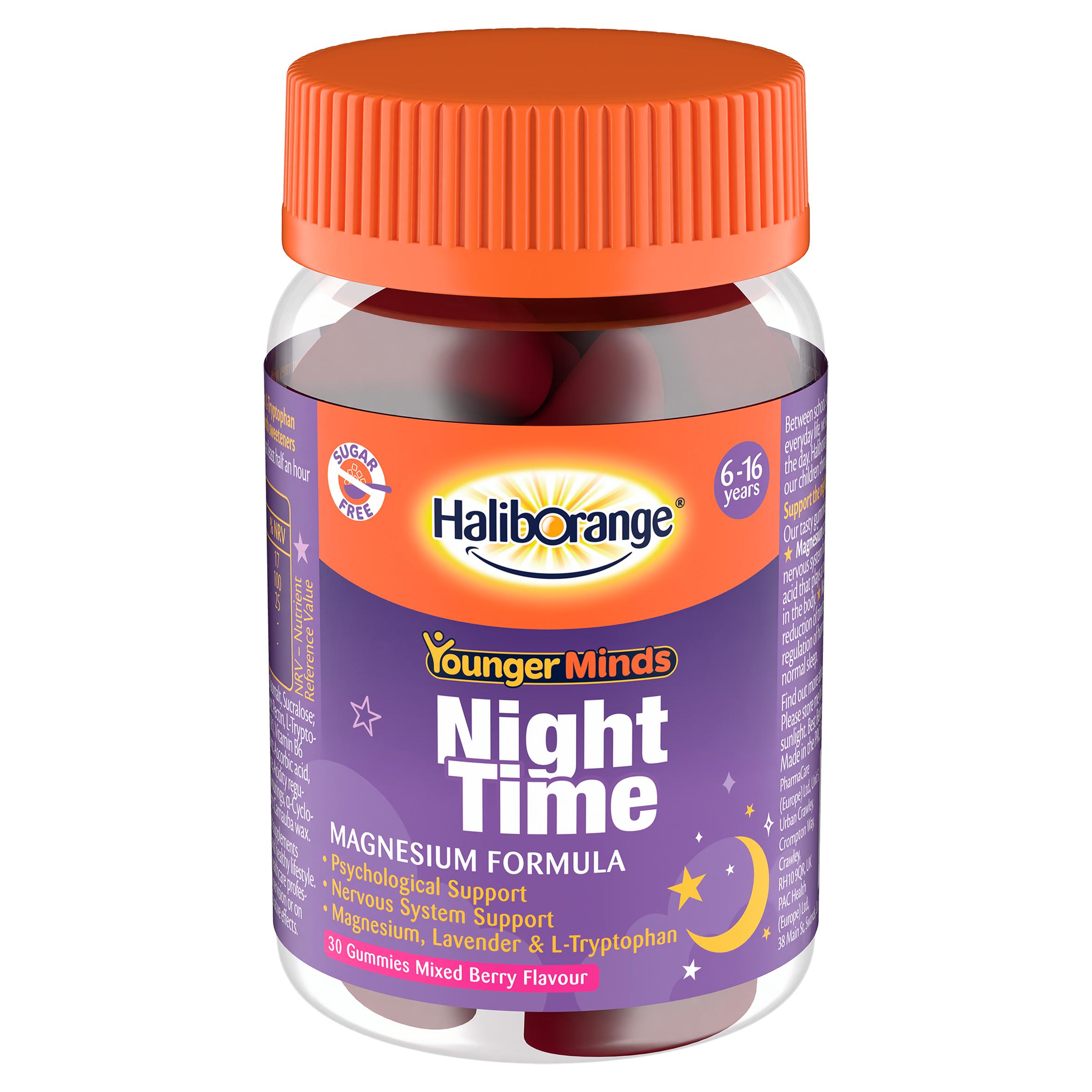 Haliborange 30 x Mixed Berry Flavour 6 to 16 Years Younger Minds Night Time Gummies thumbnail 2