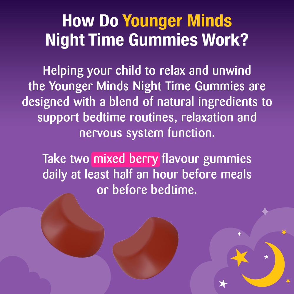 Haliborange 30 x Mixed Berry Flavour 6 to 16 Years Younger Minds Night Time Gummies thumbnail 4