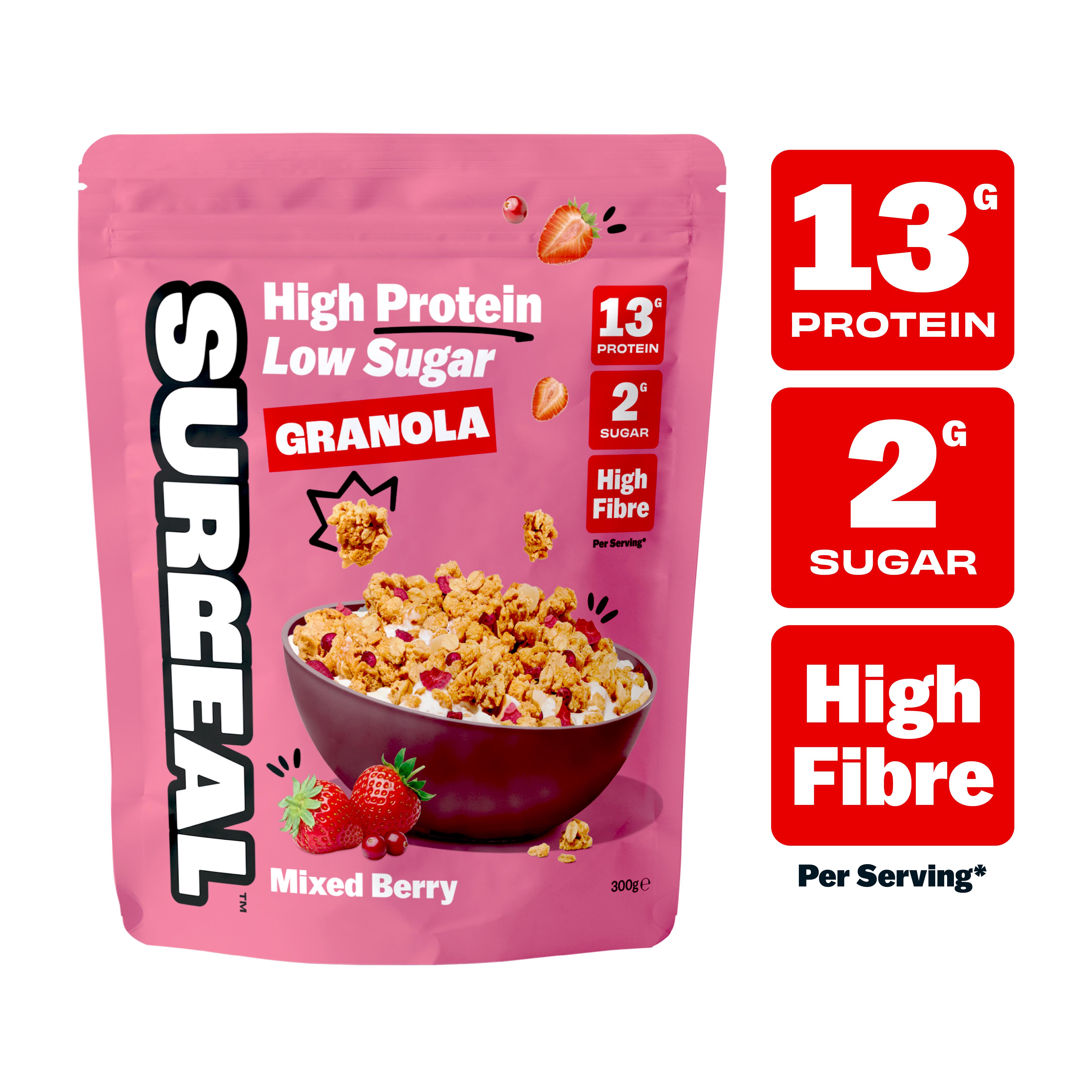 Surreal 300g Mixed Berry High Protein Low Sugar Granola thumbnail 4