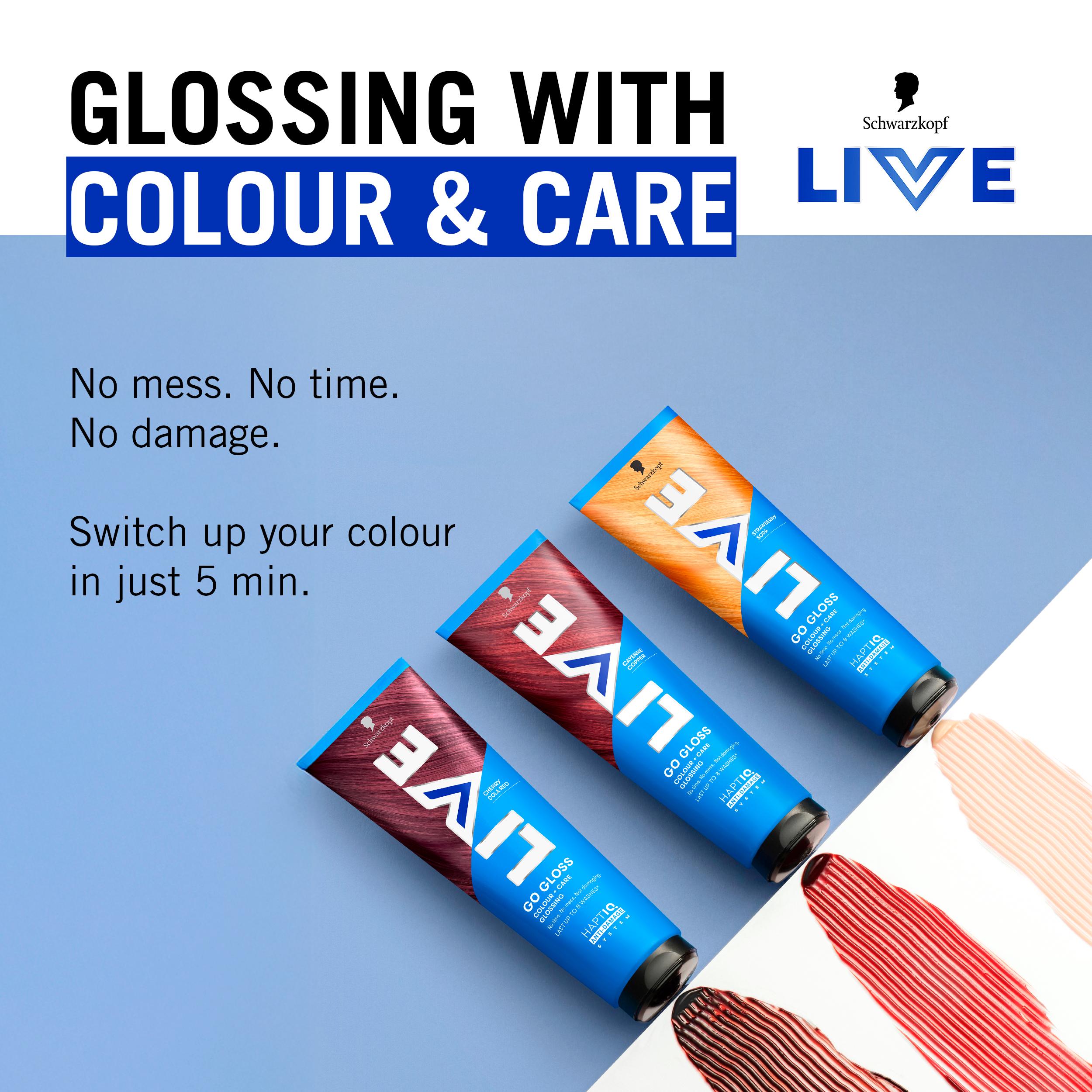 Schwarzkopf Live Go Gloss Strawberry Soda Colour & Shine Hair Gloss thumbnail 3