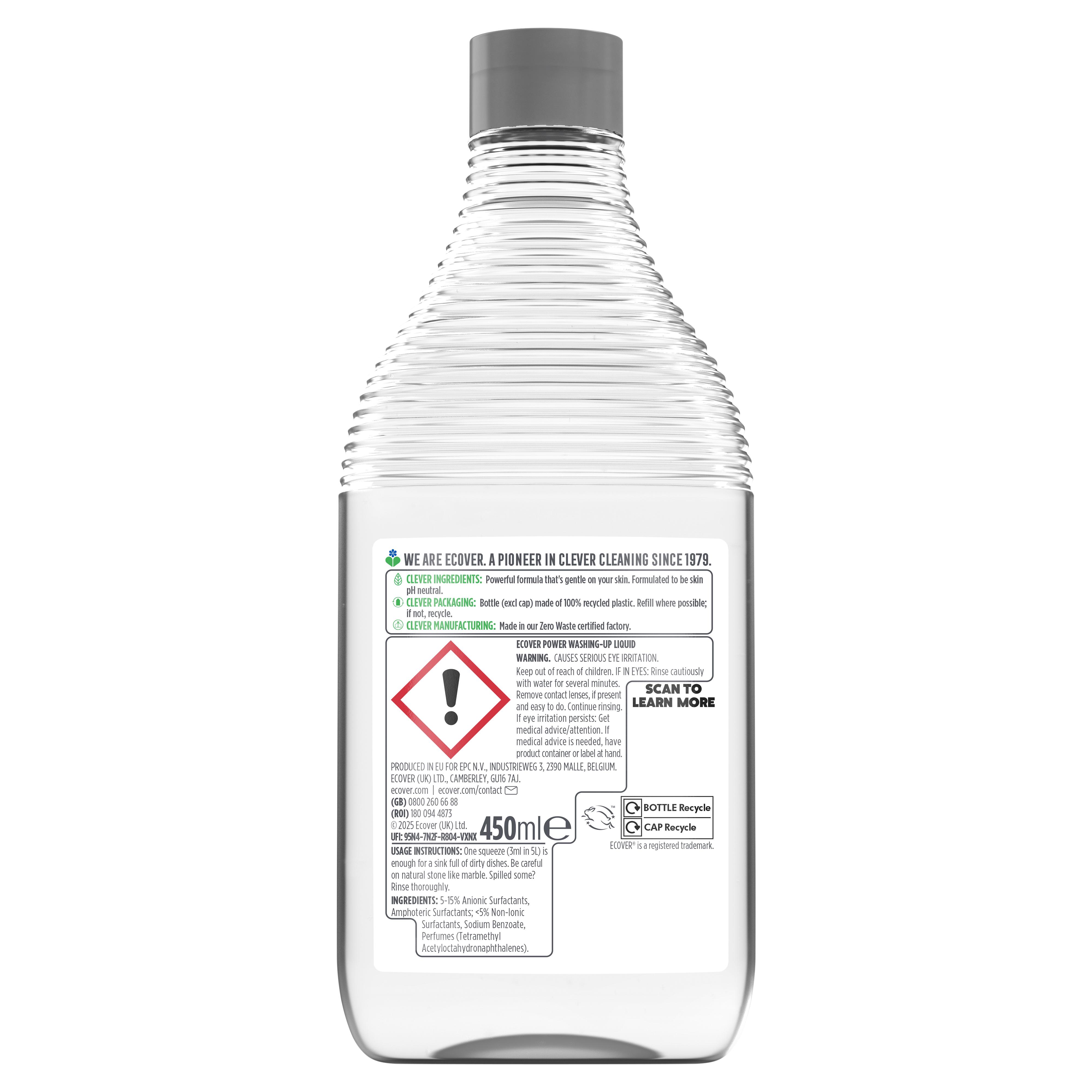 Ecover 450ml Bergamot & Sage Power Washing Up Liquid thumbnail 2