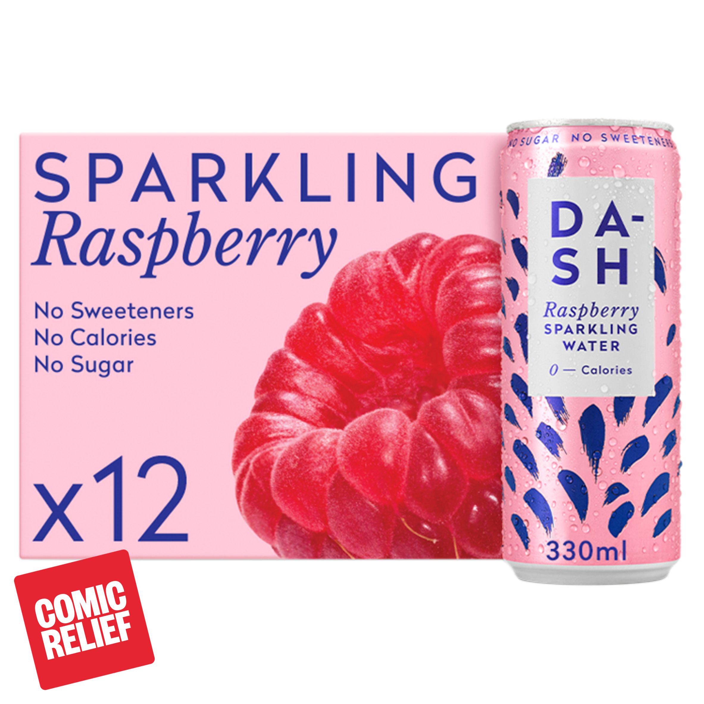 Dash 12 x 330ml Raspberry Sparkling Water