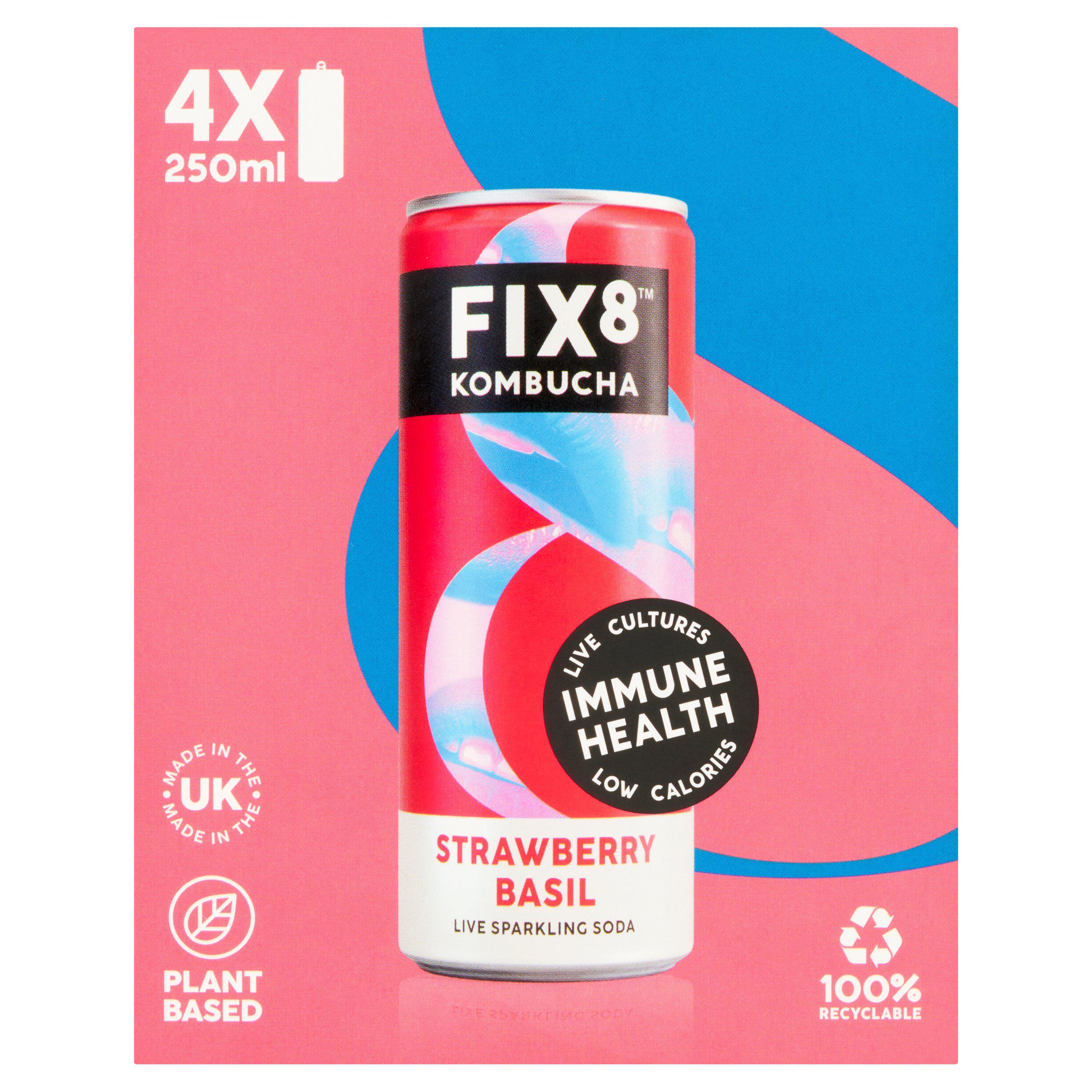 Fix8 Strawberry Basil Kombucha Multipack