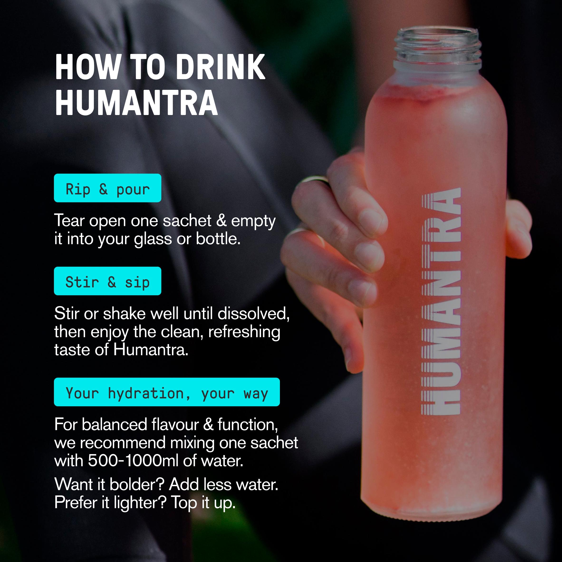Humantra 6 x 3.6g Berry Pomegranate Zero Sugar Electrolyte Drink Sachets thumbnail 4