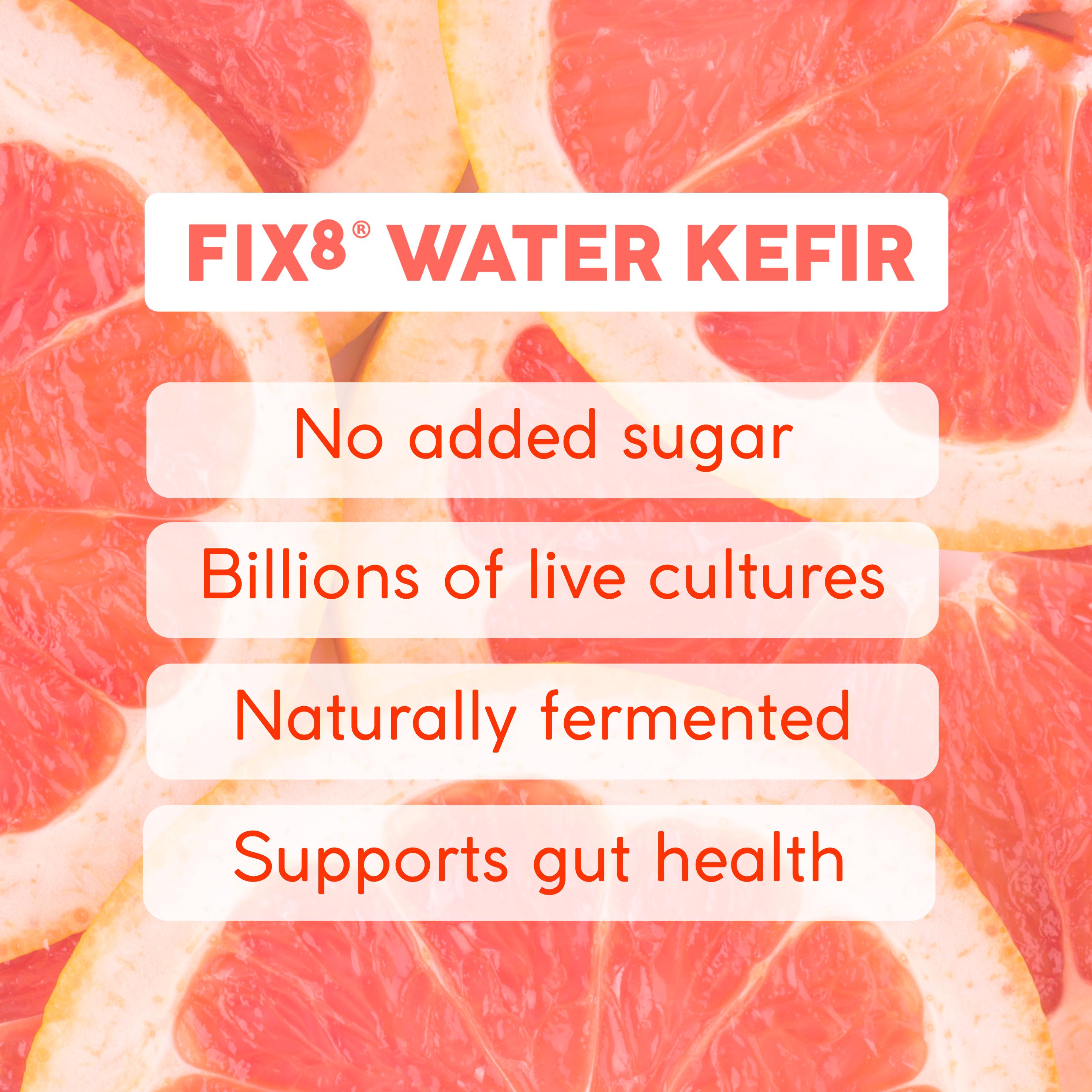 Fix8 Water Kefir Grapefruit & Elderflower Live Sparkling Soda 4 x 250ml thumbnail 4