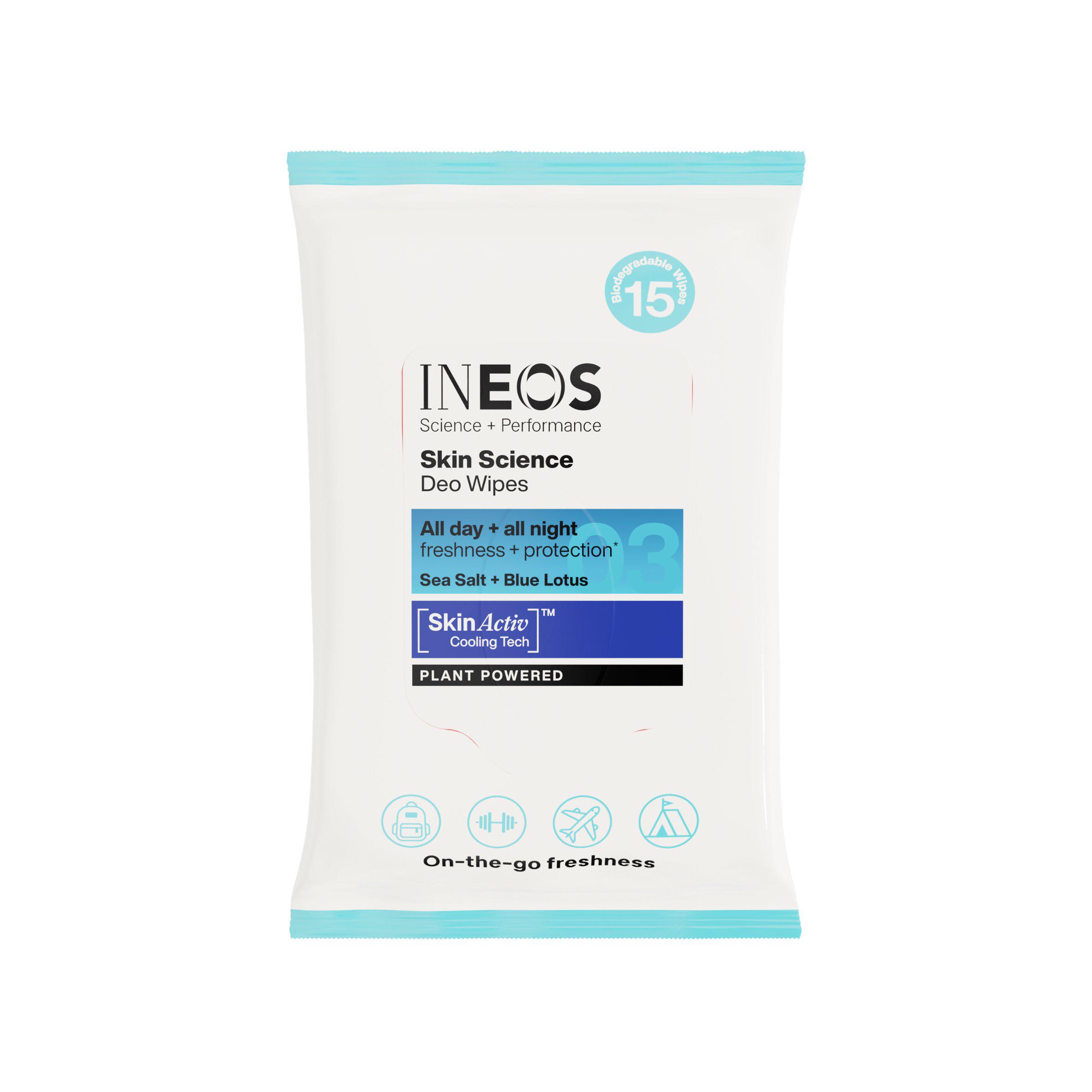 Ineos 15 x Skin Science Sea Salt + Blue Lotus Deo Wipes