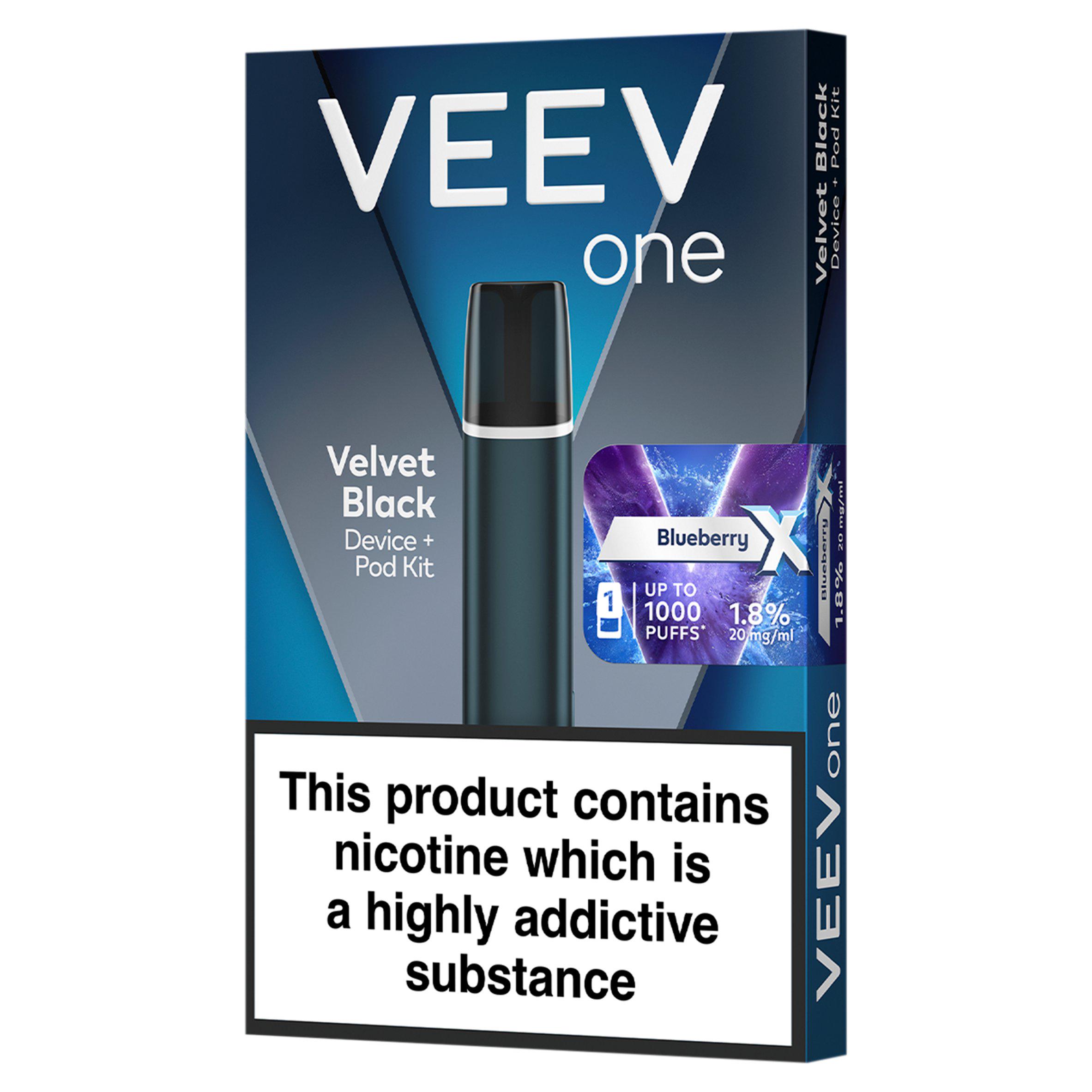 VEEV One Velvet Black Device + Blueberry X Pod 20mg