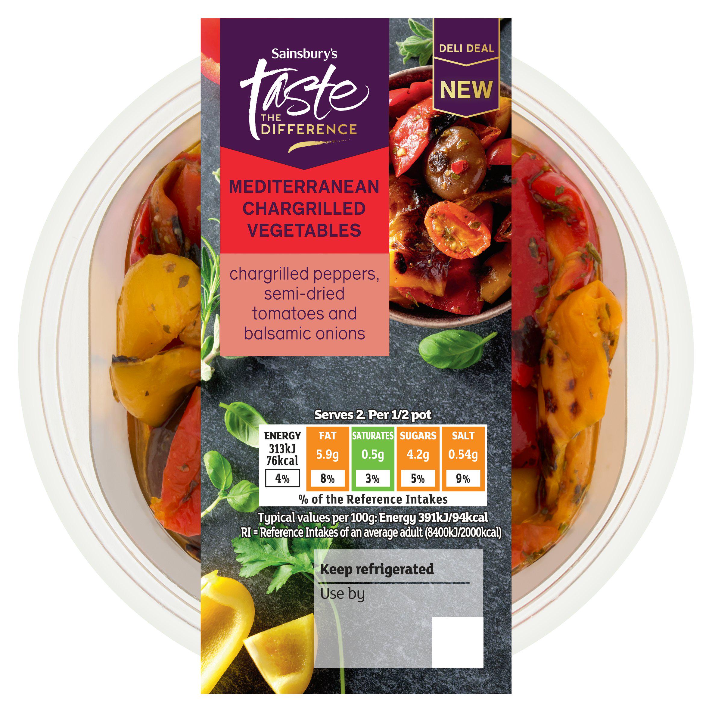 Sainsbury's Taste the Difference Mediterranean Chargrilled Vegetables 160g