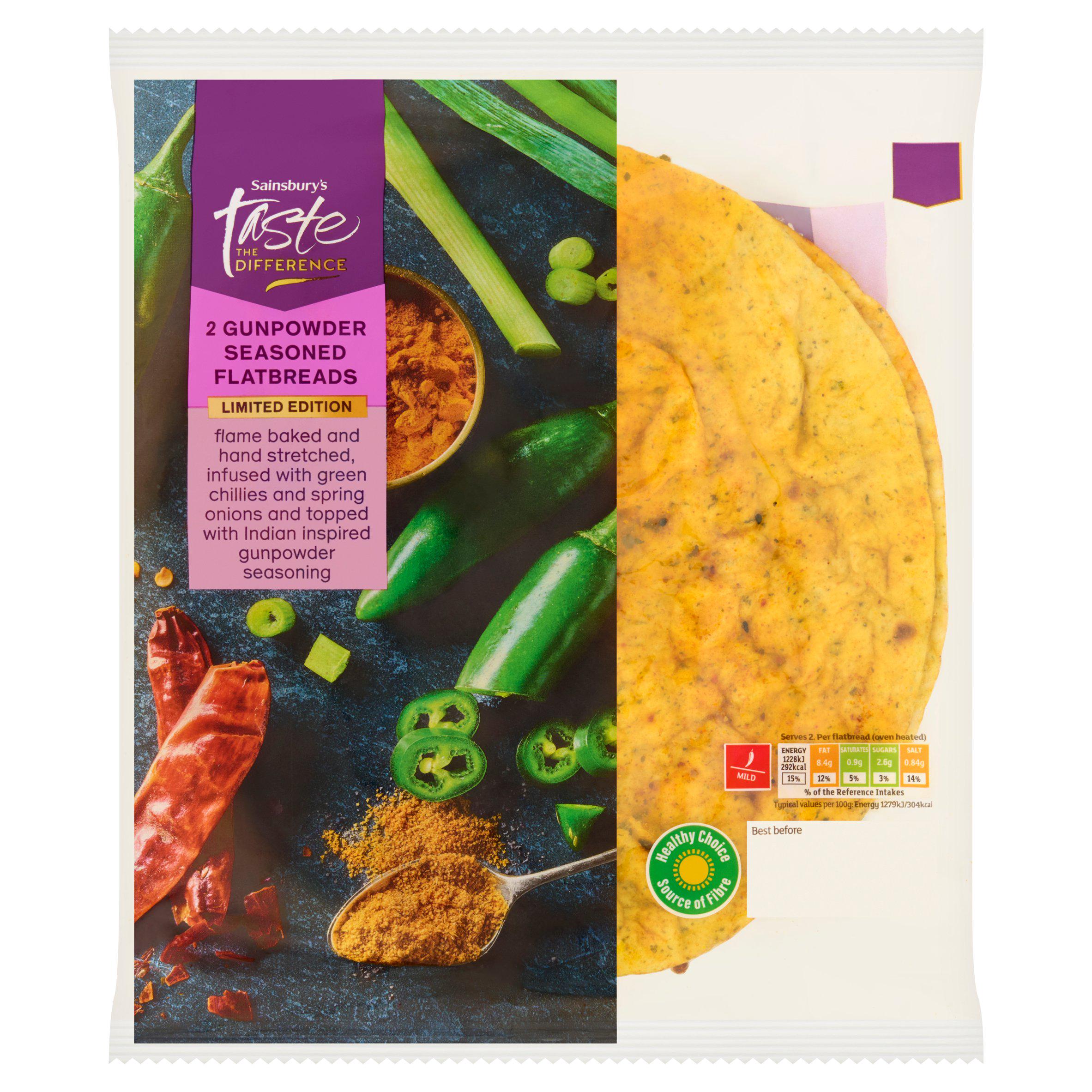 Sainsbury's Taste the Difference Limited Edition 2 Gunpowder Seasoned Flatbreads